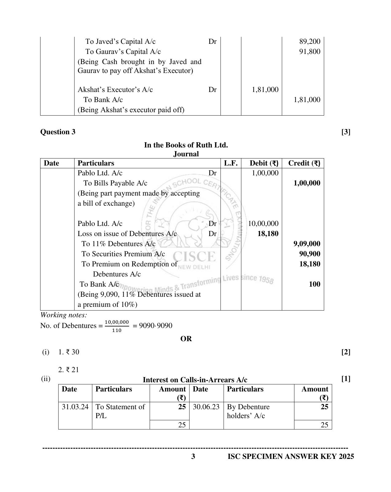 ISC Class 12 2025 ACCOUNTS (SQP & AK) Specimen Paper - Page 20