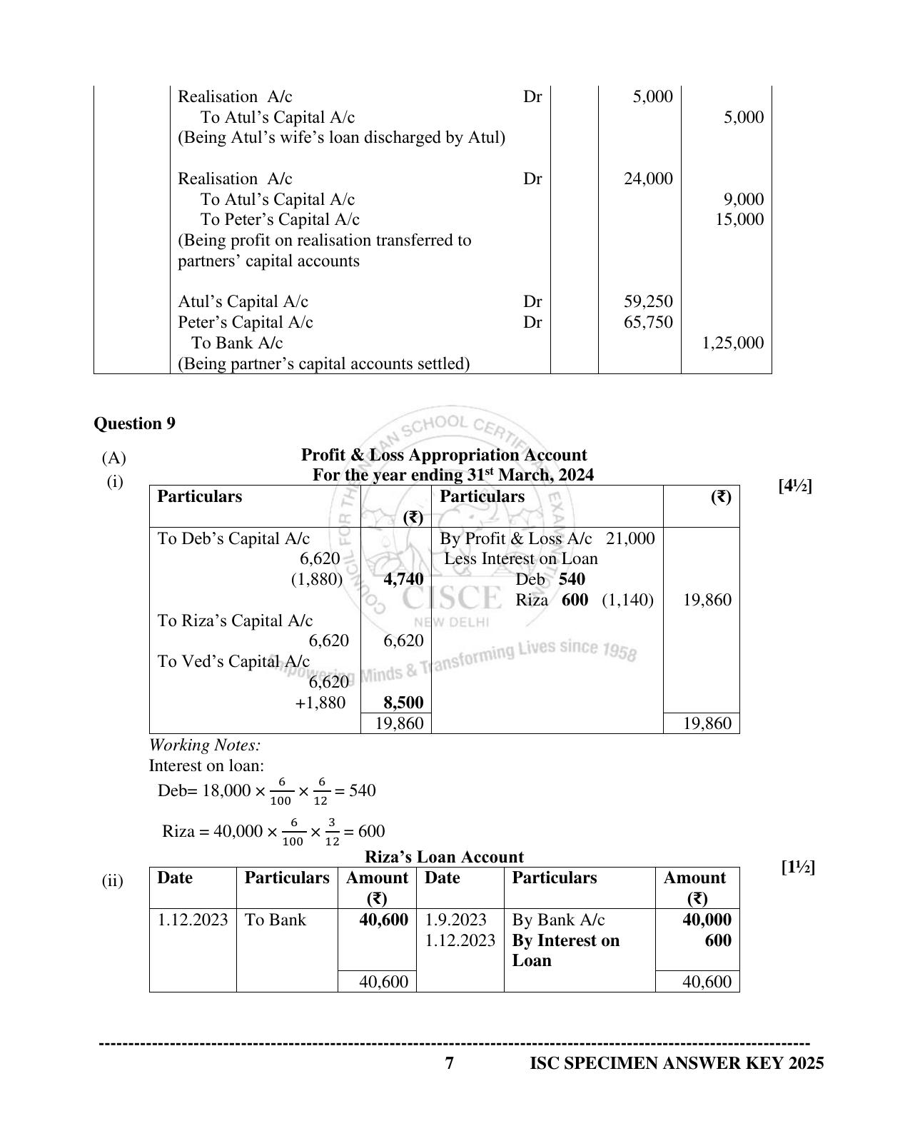 ISC Class 12 2025 ACCOUNTS (SQP & AK) Specimen Paper - Page 24