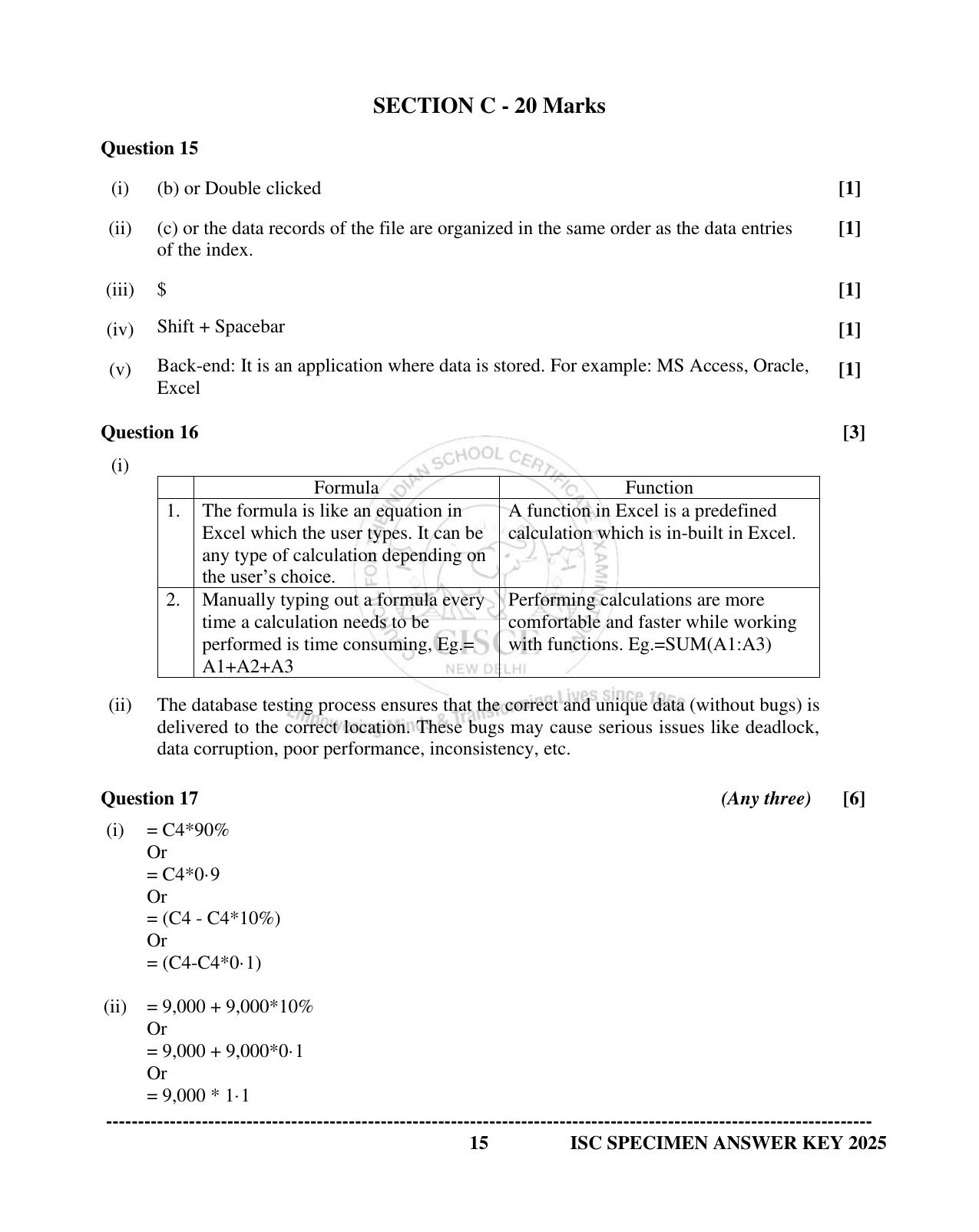 ISC Class 12 2025 ACCOUNTS (SQP & AK) Specimen Paper - Page 32
