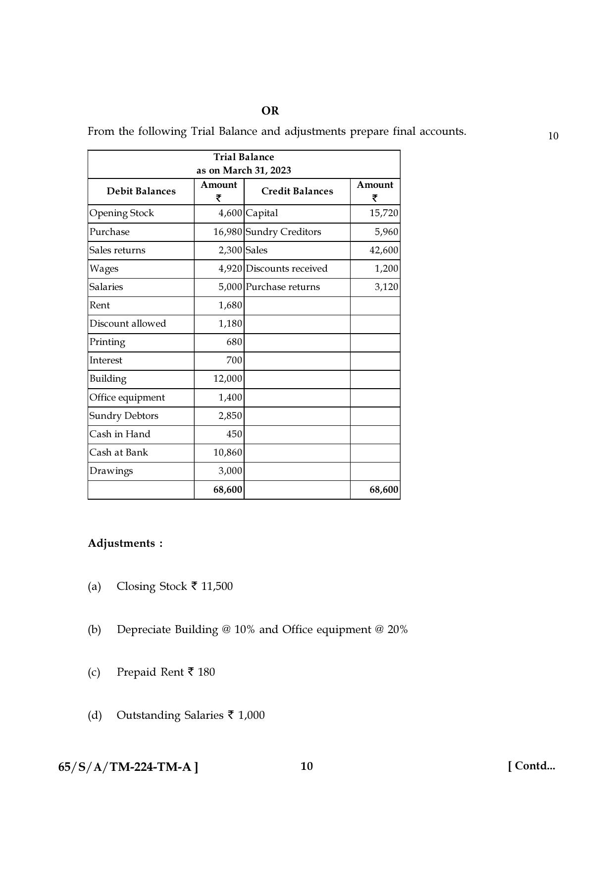 NIOS 2023 Class 10 Accountancy (Tamil) Question Paper - Page 10