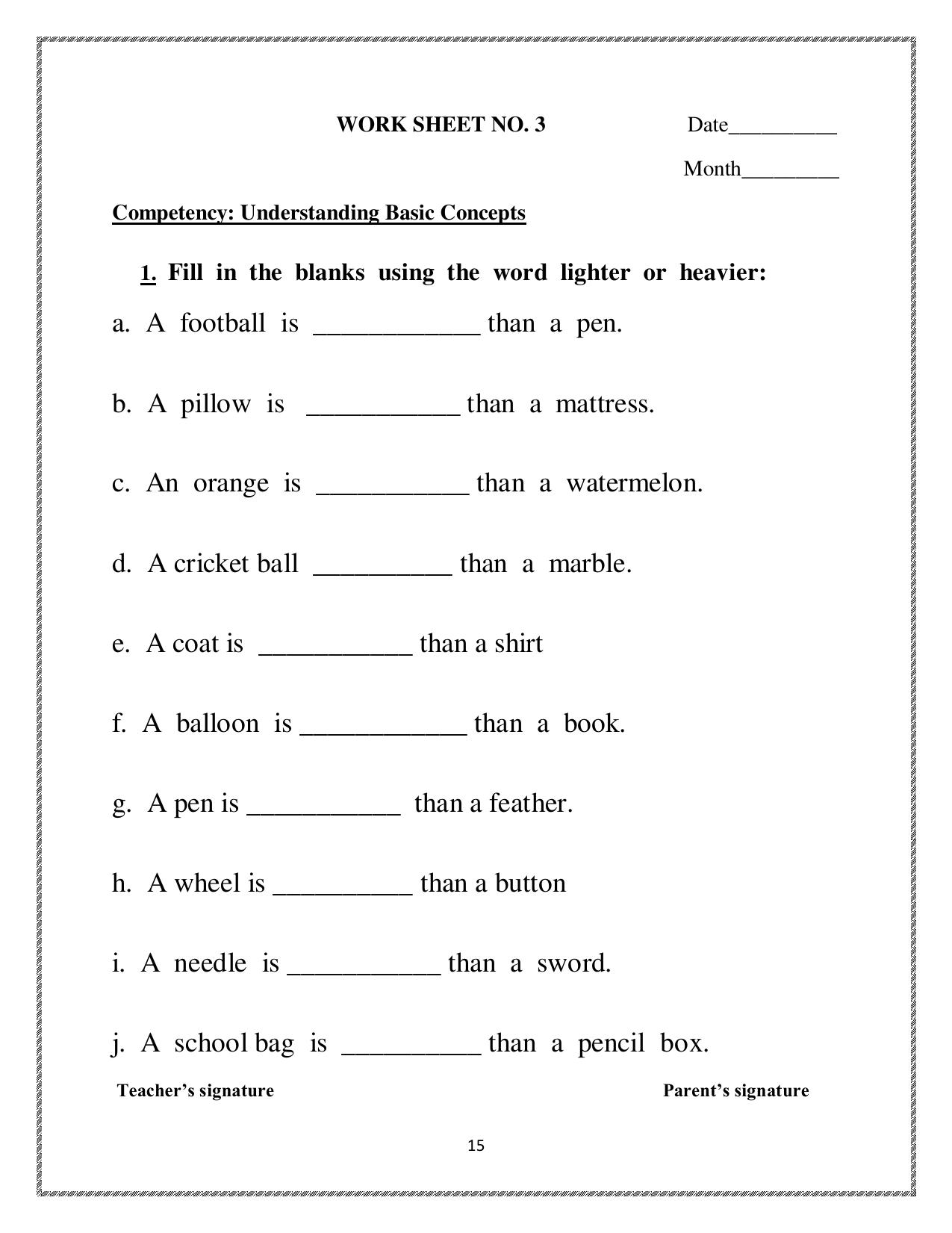 Worksheets for Class 2 Maths Assignment 39 How Much Can you Carry - Page 1
