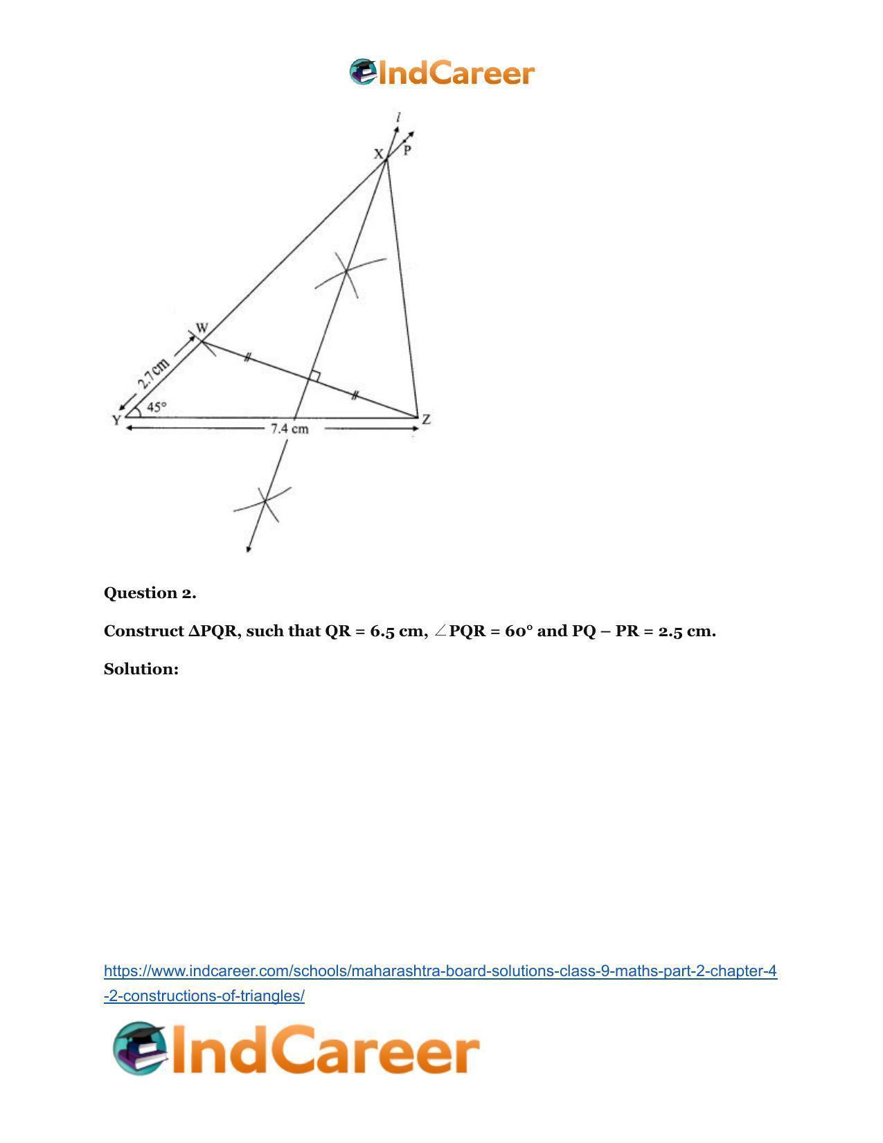 Maharashtra Board Solutions Class 9-Maths (Part 2): Chapter 4.2- Constructions of Triangles - Page 4