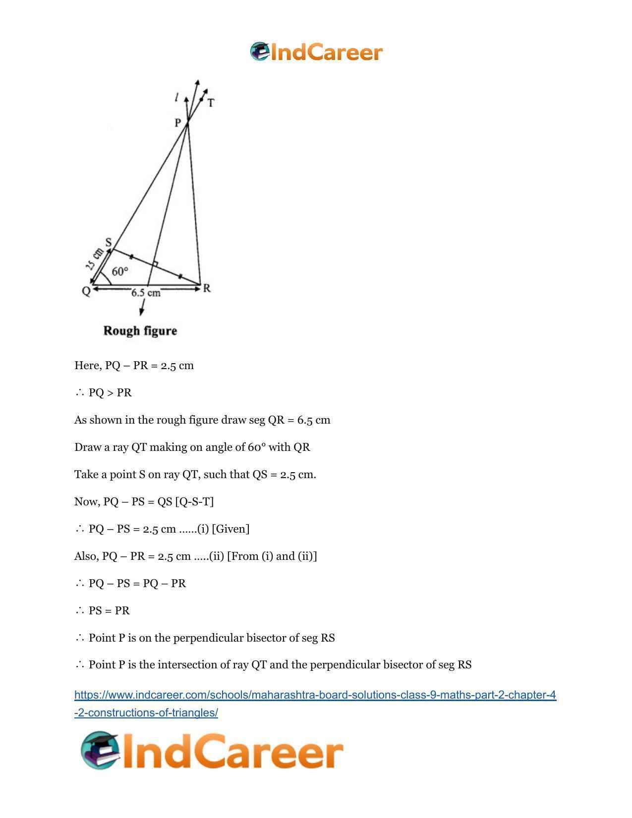 Maharashtra Board Solutions Class 9-Maths (Part 2): Chapter 4.2- Constructions of Triangles - Page 5