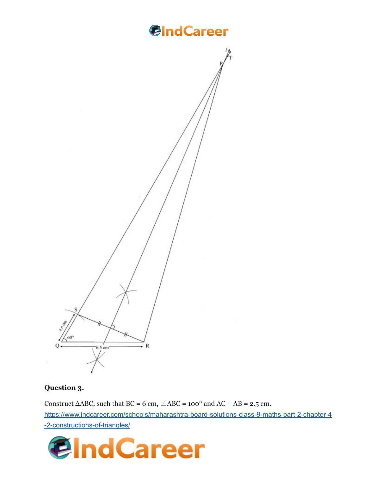 Maharashtra Board Solutions Class 9-Maths (Part 2): Chapter 4.2- Constructions of Triangles - Page 7
