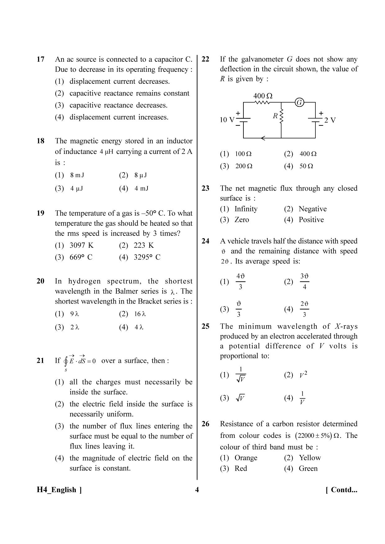 NEET 2023 H4 Question Paper - Page 4