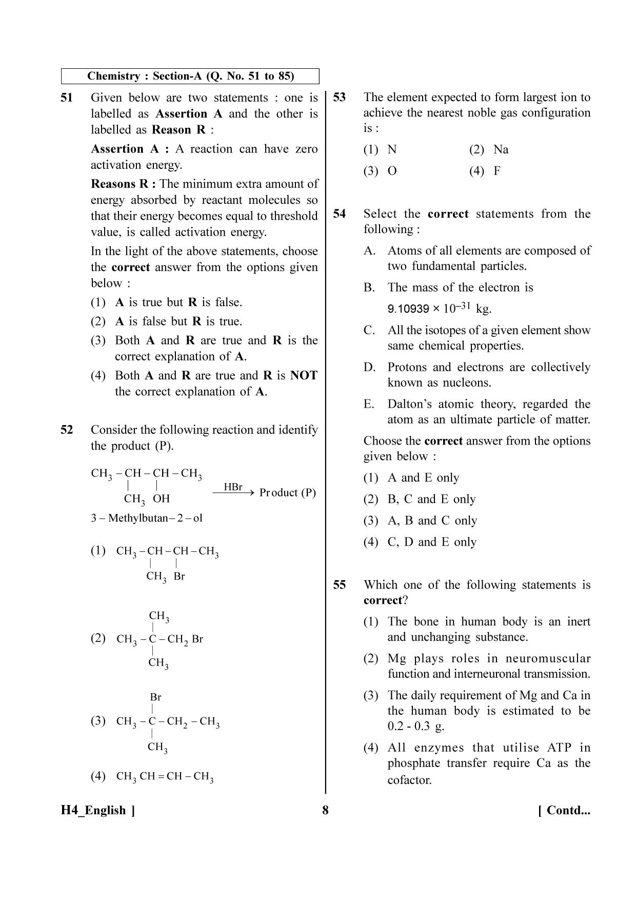 NEET 2023 H4 Question Paper - Page 8
