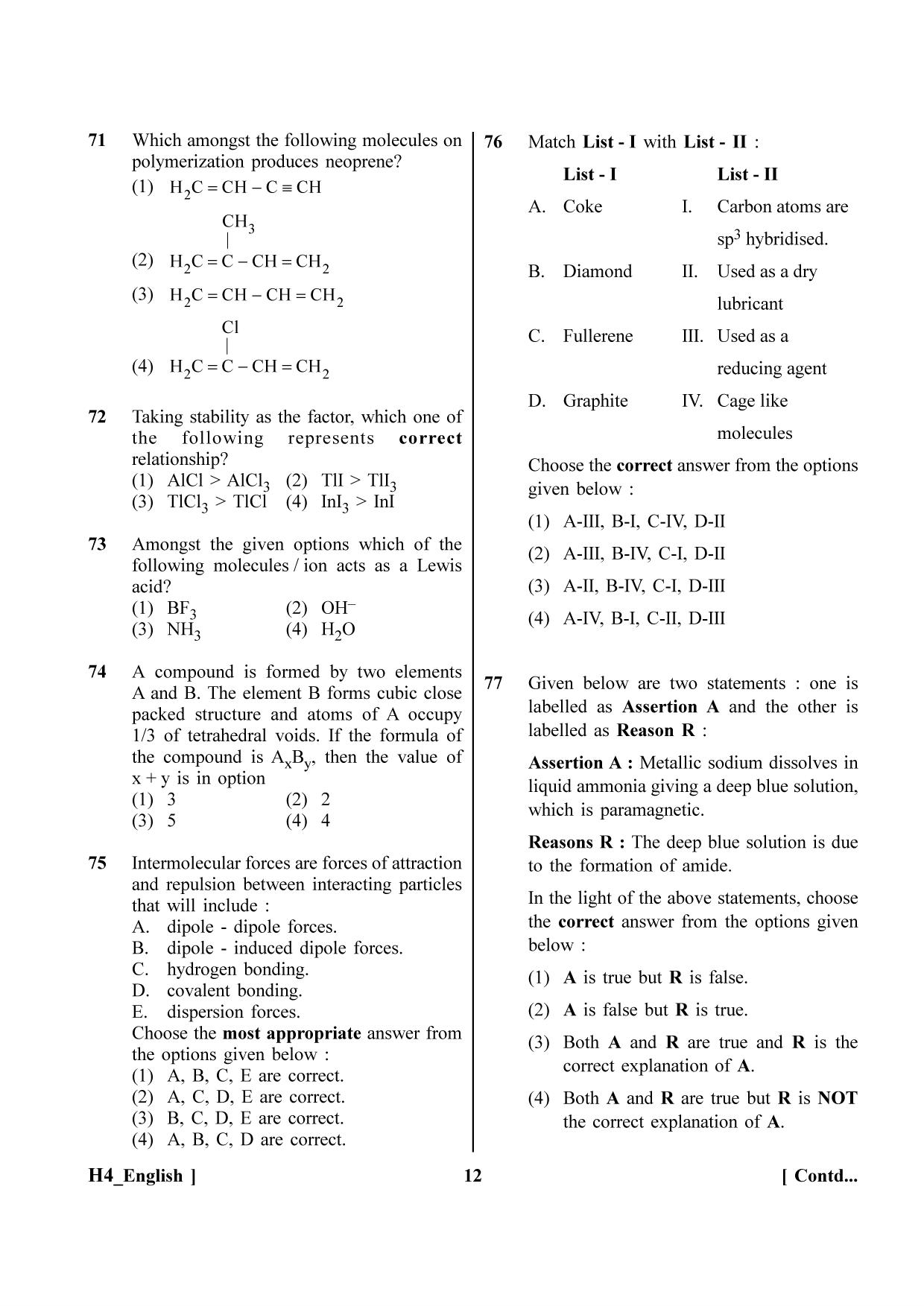 NEET 2023 H4 Question Paper - Page 12