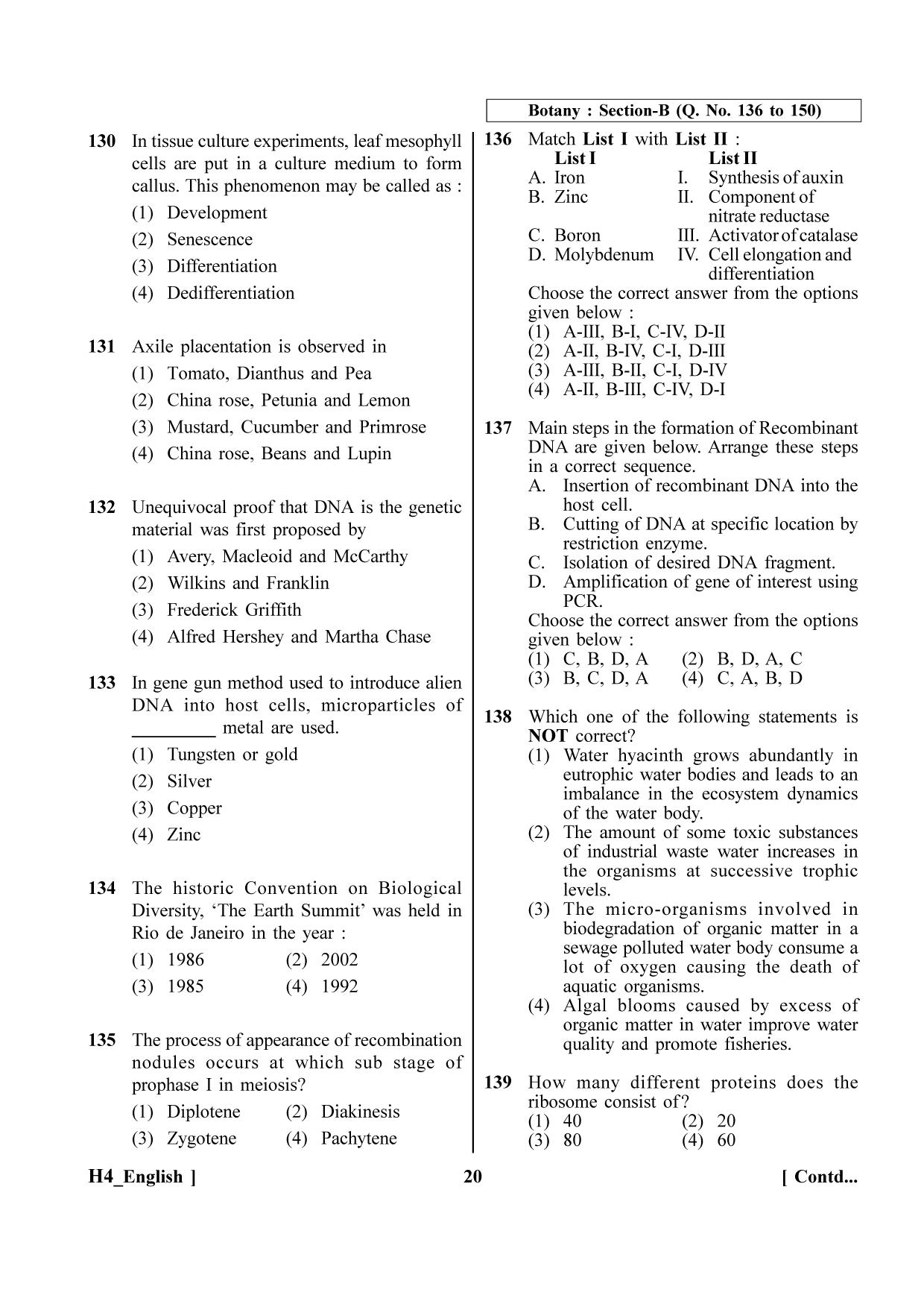 NEET 2023 H4 Question Paper - Page 20