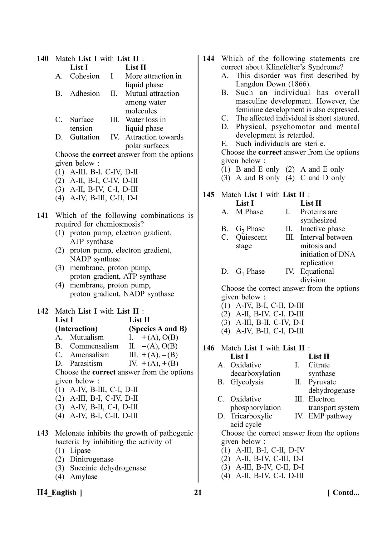 NEET 2023 H4 Question Paper - Page 21