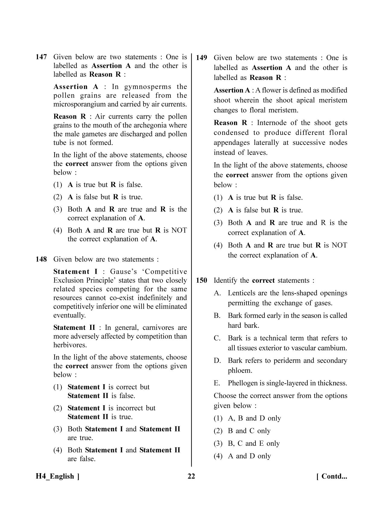 NEET 2023 H4 Question Paper - Page 22
