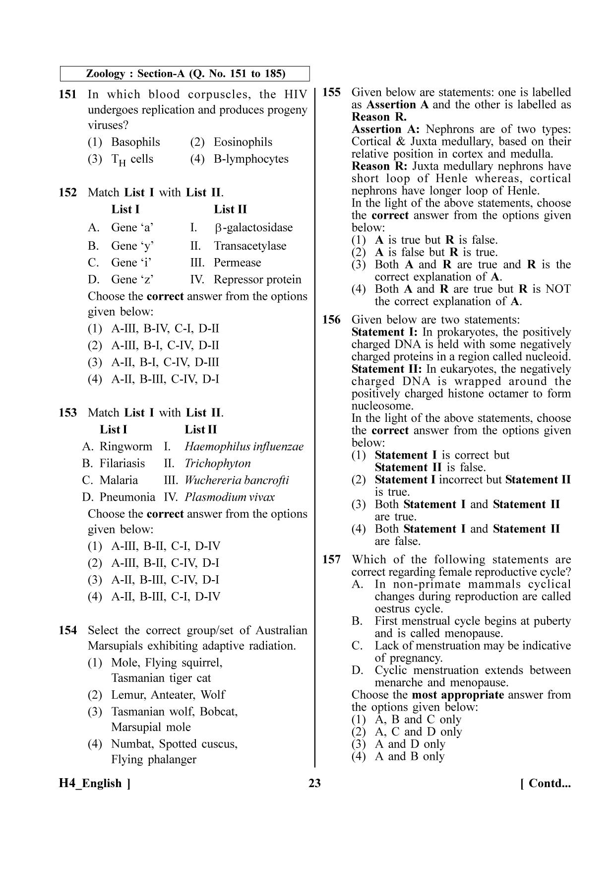 NEET 2023 H4 Question Paper - Page 23