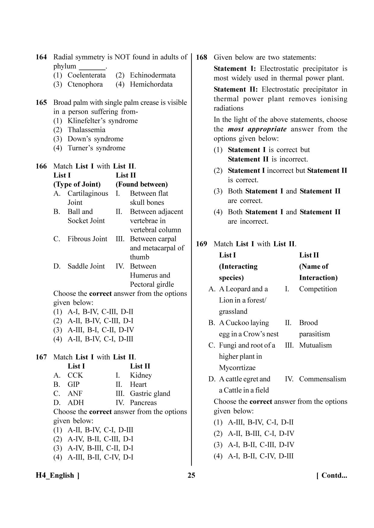 NEET 2023 H4 Question Paper - Page 25