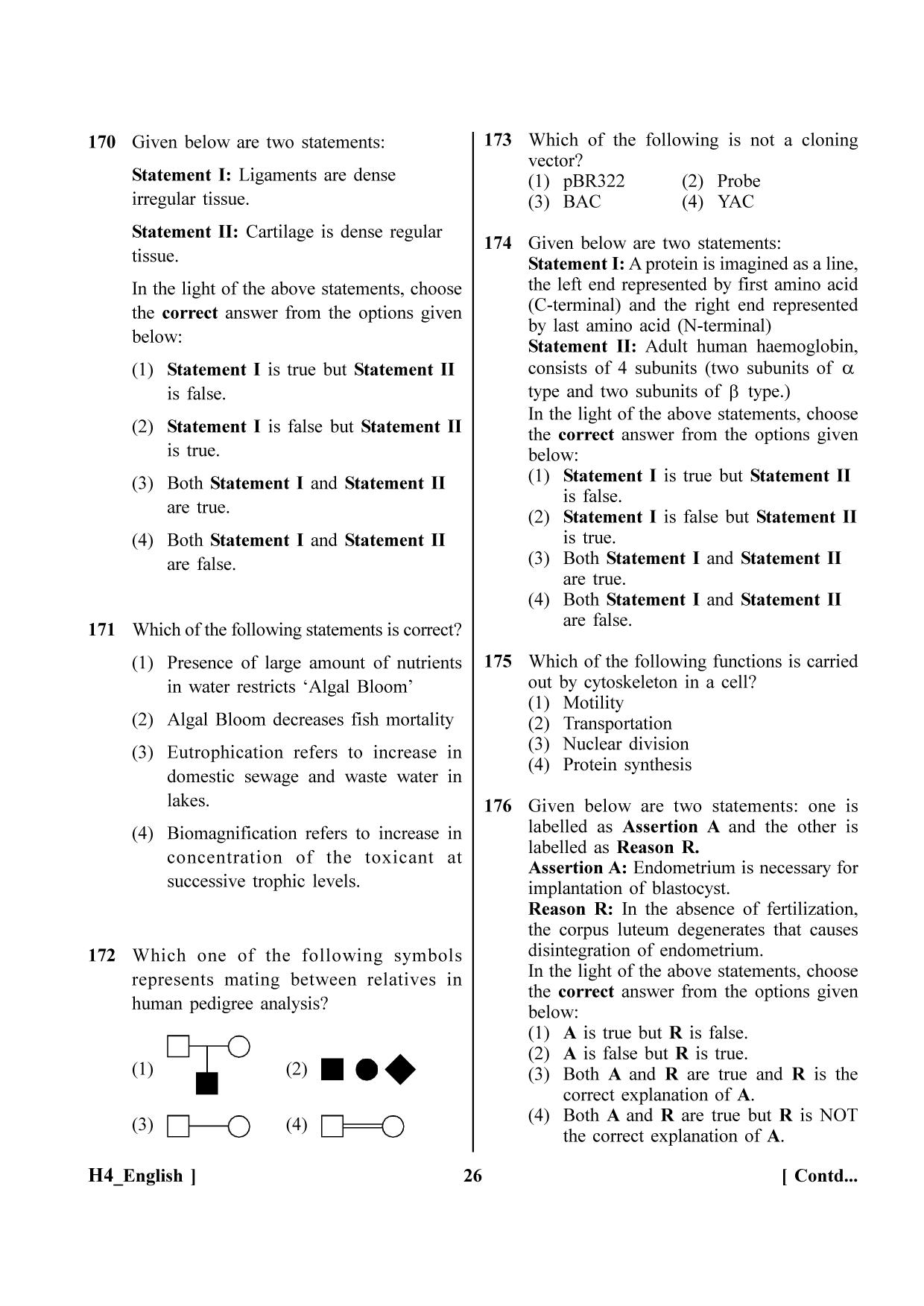 NEET 2023 H4 Question Paper - Page 26
