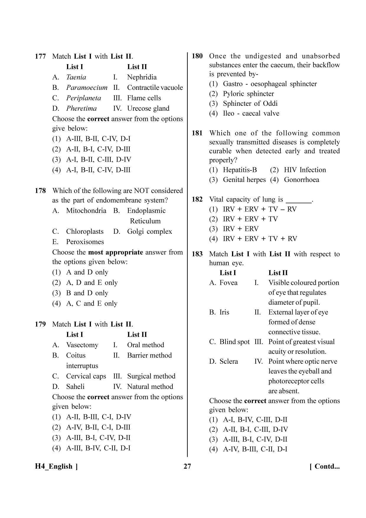 NEET 2023 H4 Question Paper - Page 27