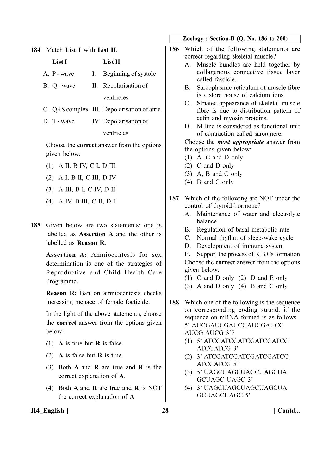 NEET 2023 H4 Question Paper - Page 28