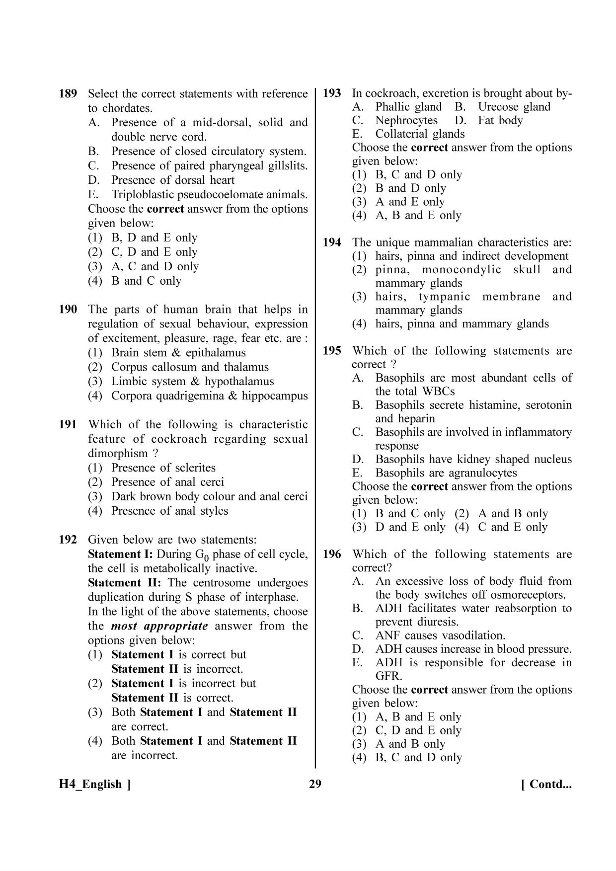 NEET 2023 H4 Question Paper - Page 29