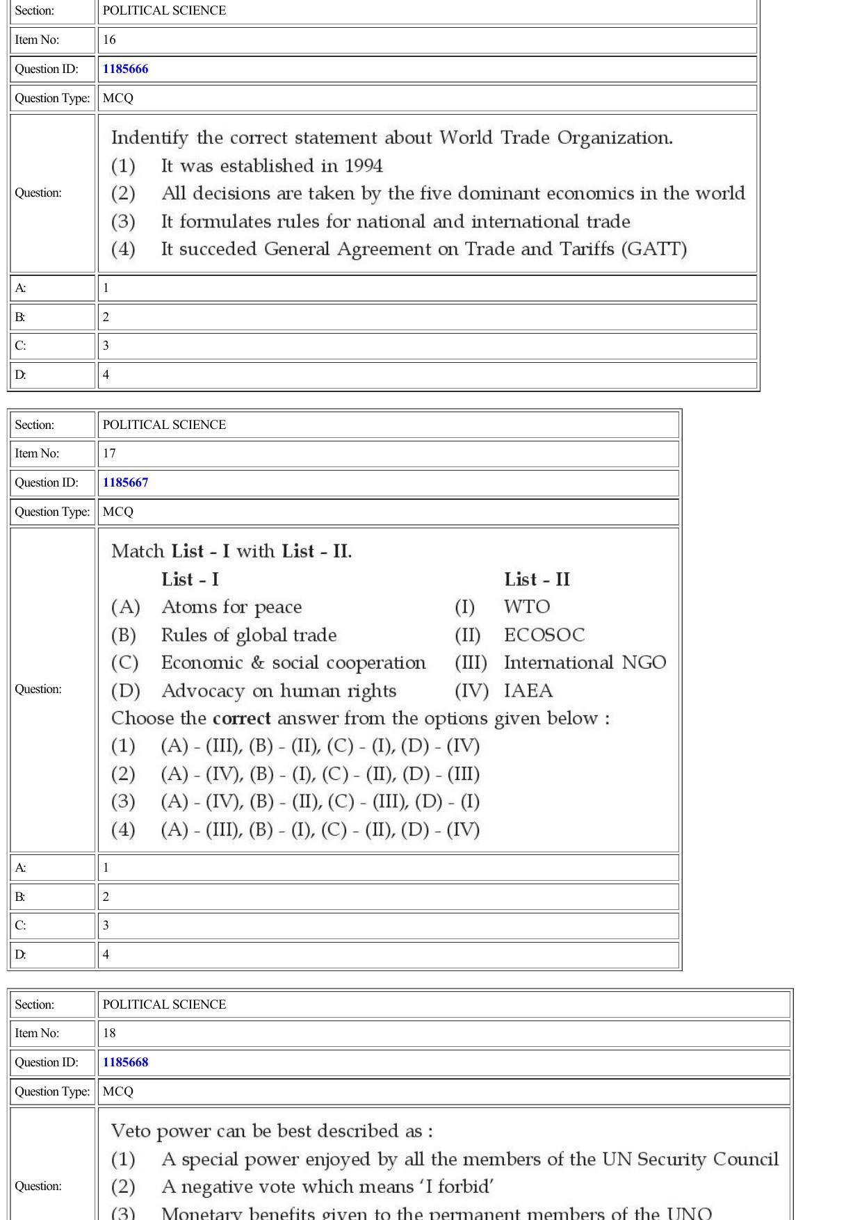 CUET 2022 Question Paper of Political Science - Page 7