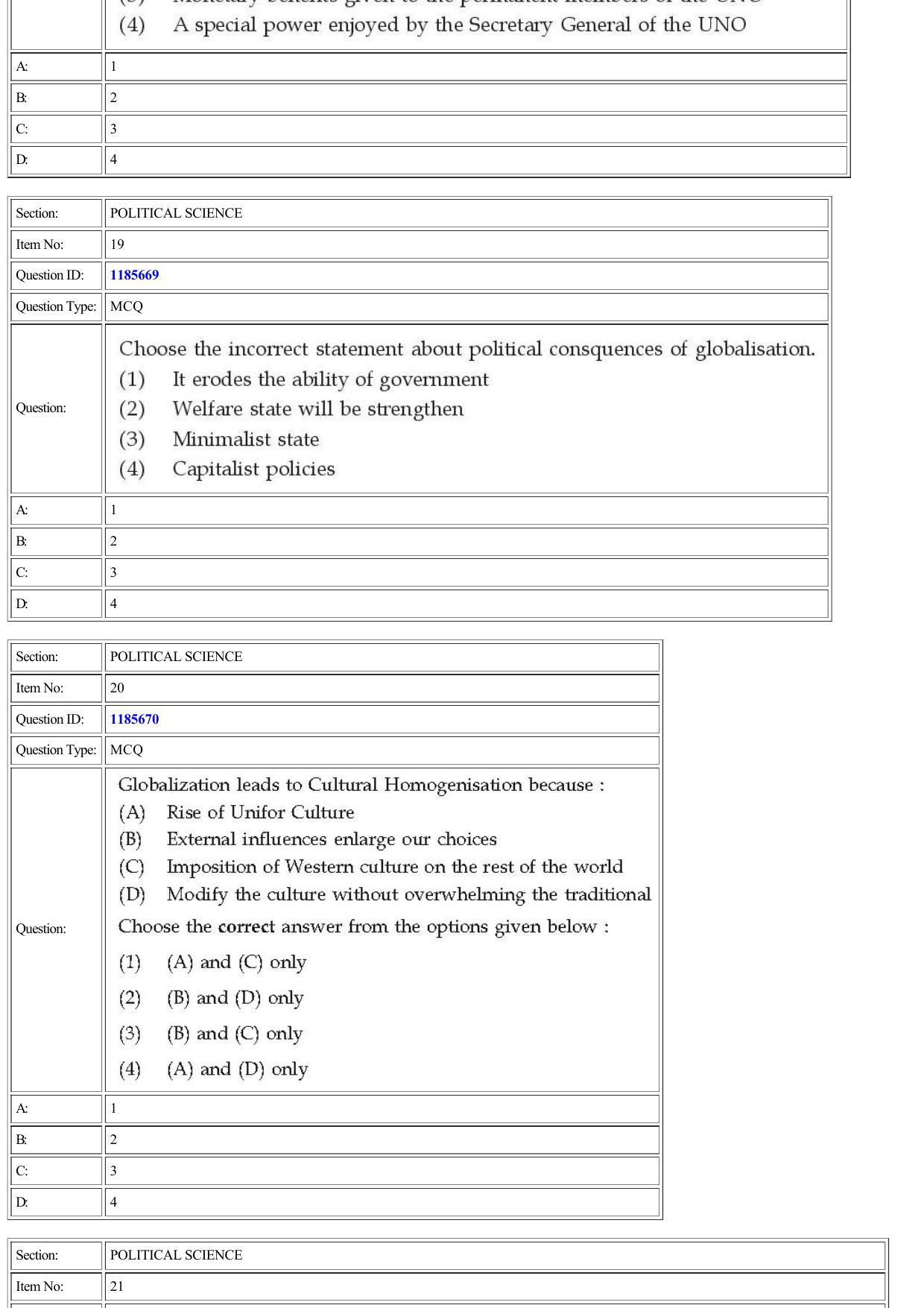 CUET 2022 Question Paper of Political Science - Page 8