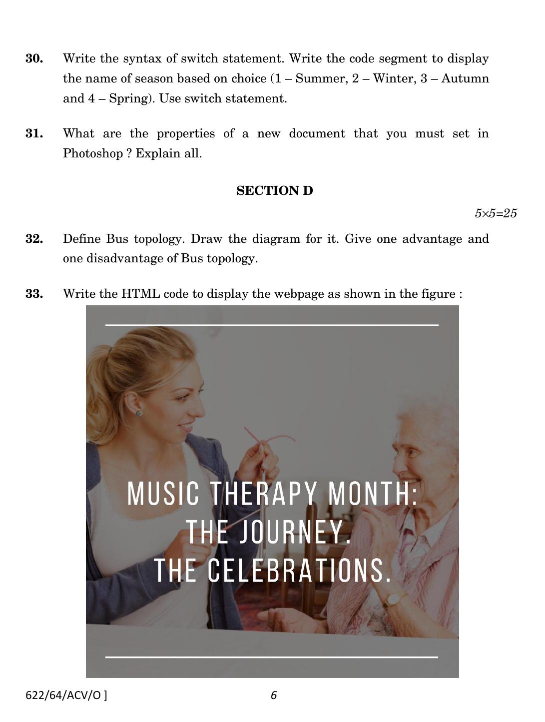 NIOS October 2022 Class 12 Web Designing And Development Question Paper - Page 6