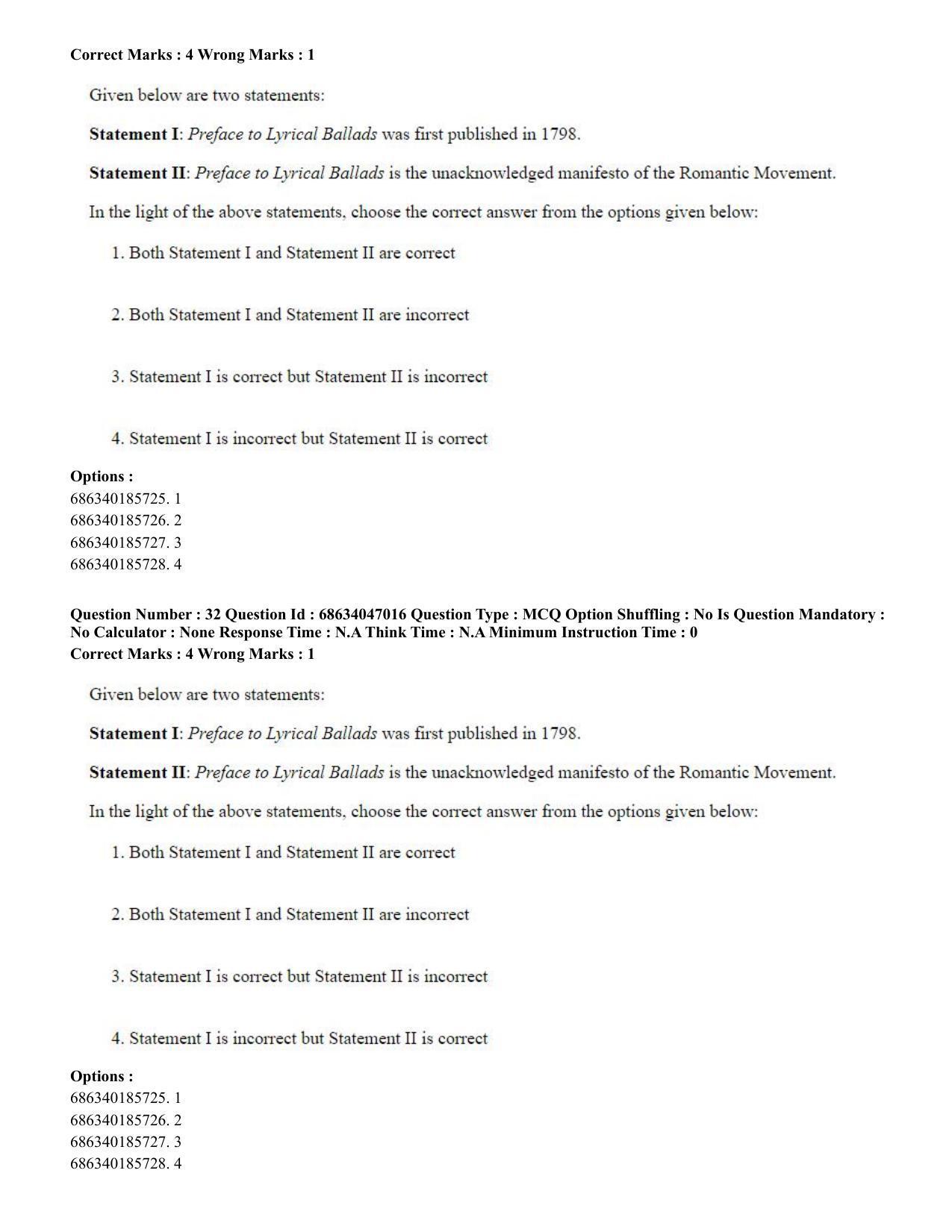 CUET PG 2023: LAQP01 – English (Hin) - Shift 2 (30-06-2023) Question Paper - Page 34