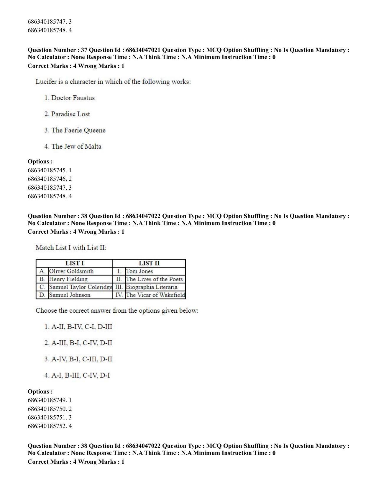 CUET PG 2023: LAQP01 – English (Hin) - Shift 2 (30-06-2023) Question Paper - Page 39