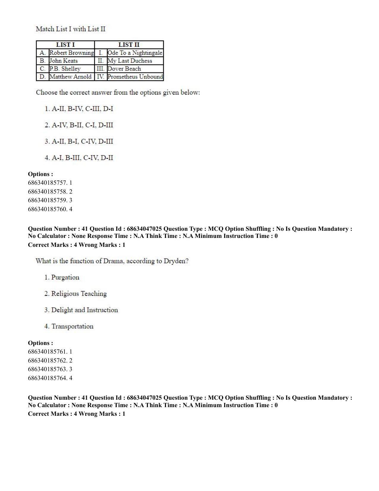 CUET PG 2023: LAQP01 – English (Hin) - Shift 2 (30-06-2023) Question Paper - Page 42