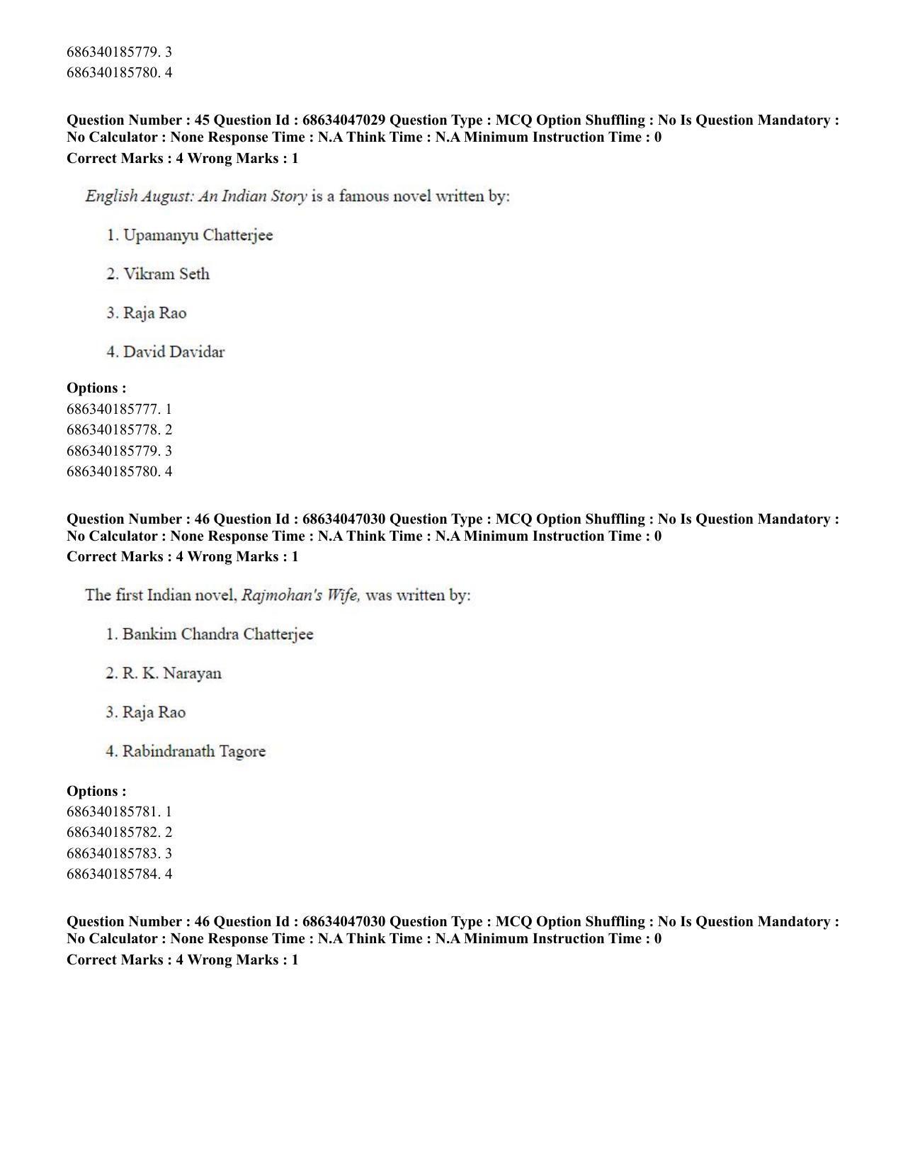 CUET PG 2023: LAQP01 – English (Hin) - Shift 2 (30-06-2023) Question Paper - Page 46
