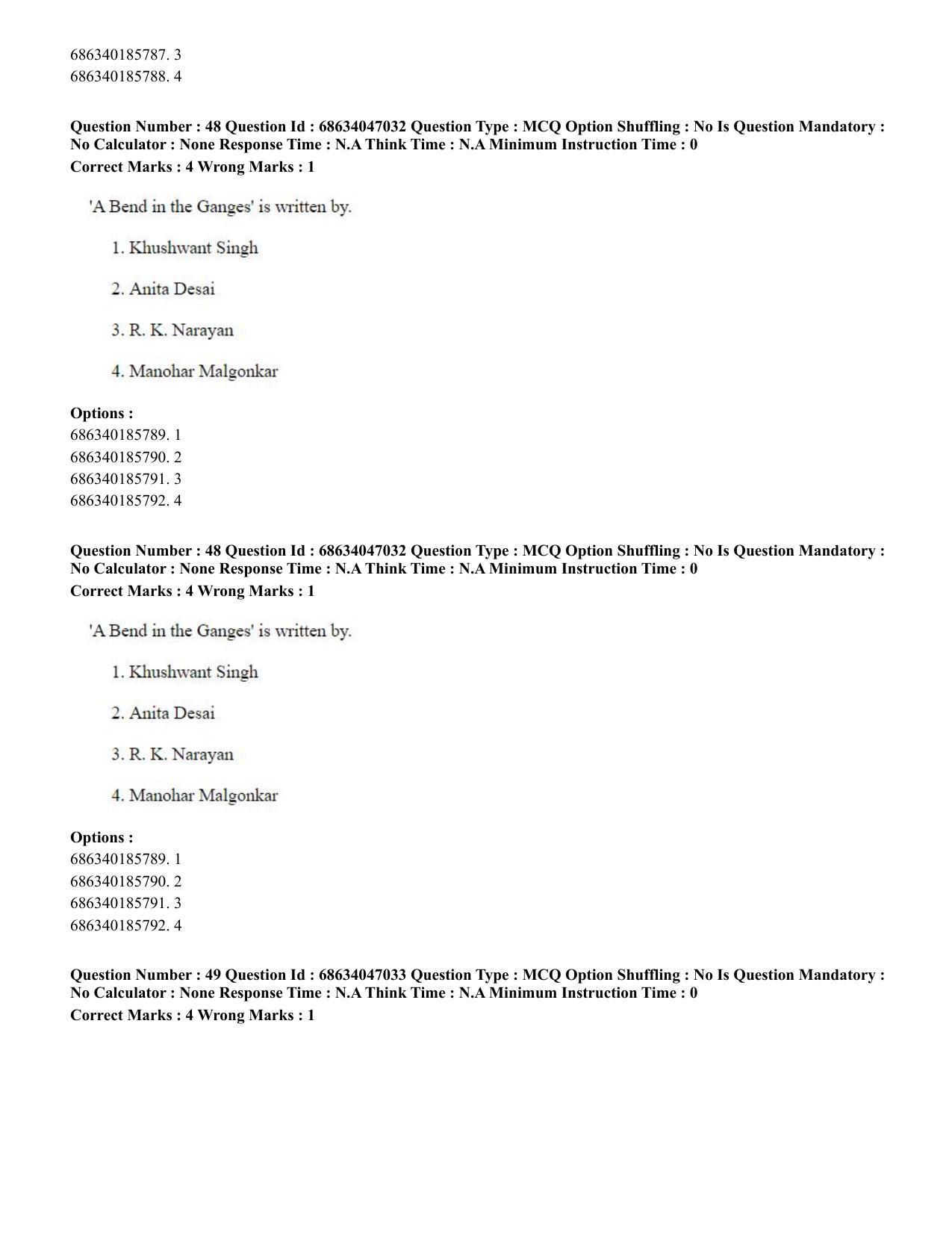 CUET PG 2023: LAQP01 – English (Hin) - Shift 2 (30-06-2023) Question Paper - Page 48