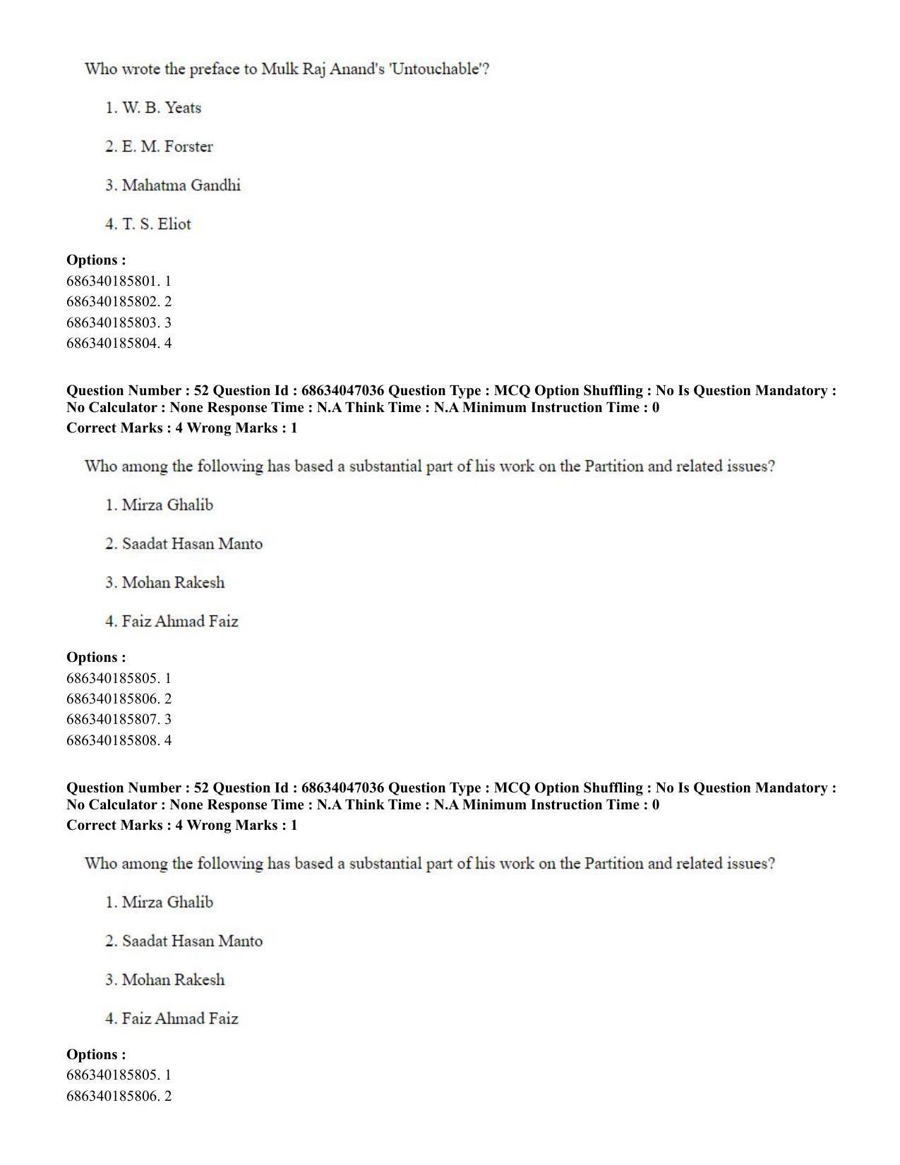 CUET PG 2023: LAQP01 – English (Hin) - Shift 2 (30-06-2023) Question Paper - Page 51