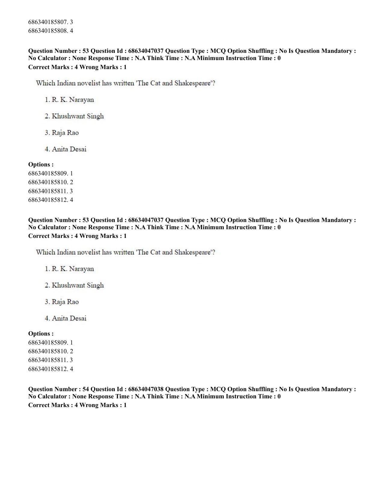 CUET PG 2023: LAQP01 – English (Hin) - Shift 2 (30-06-2023) Question Paper - Page 52
