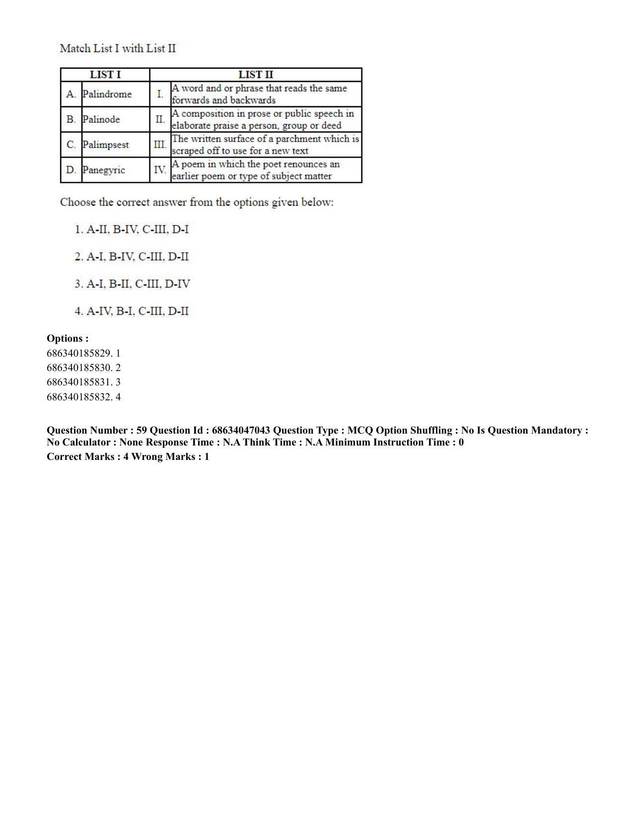 CUET PG 2023: LAQP01 – English (Hin) - Shift 2 (30-06-2023) Question Paper - Page 57