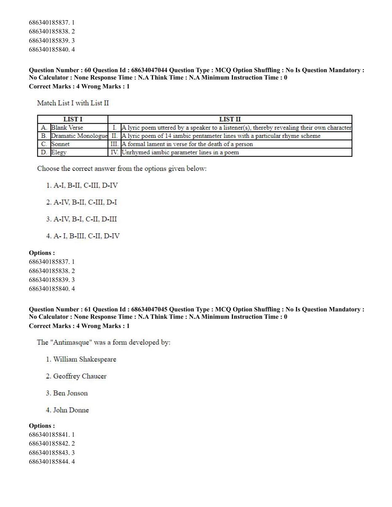 CUET PG 2023: LAQP01 – English (Hin) - Shift 2 (30-06-2023) Question Paper - Page 60