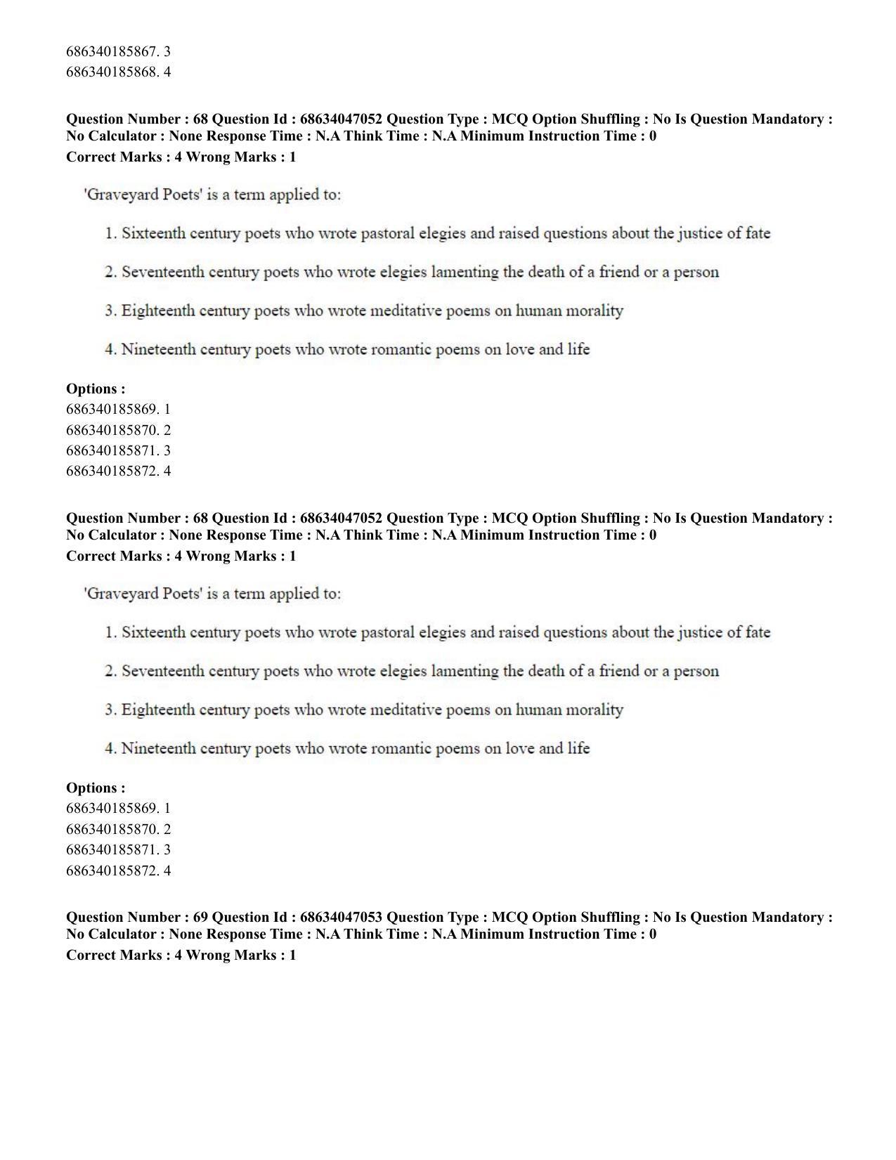 CUET PG 2023: LAQP01 – English (Hin) - Shift 2 (30-06-2023) Question Paper - Page 68