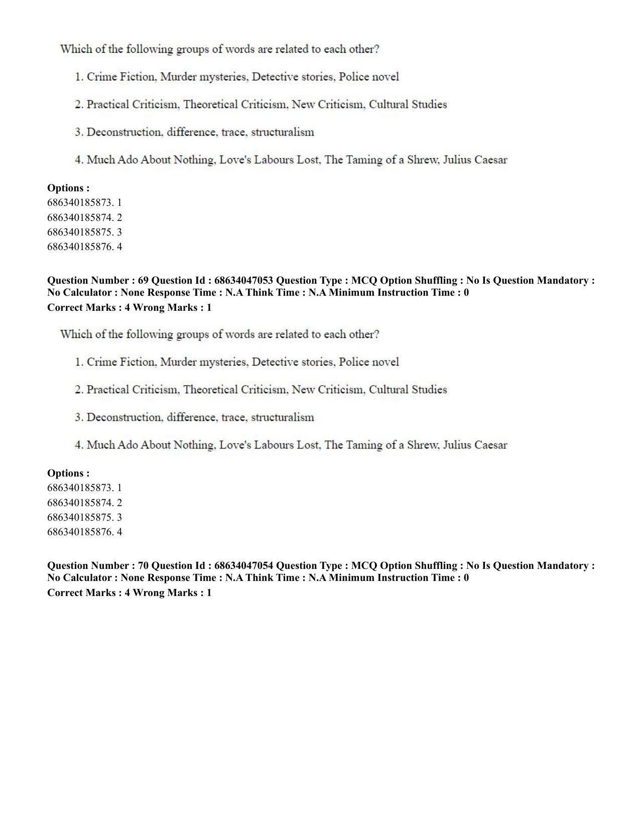 CUET PG 2023: LAQP01 – English (Hin) - Shift 2 (30-06-2023) Question Paper - Page 69