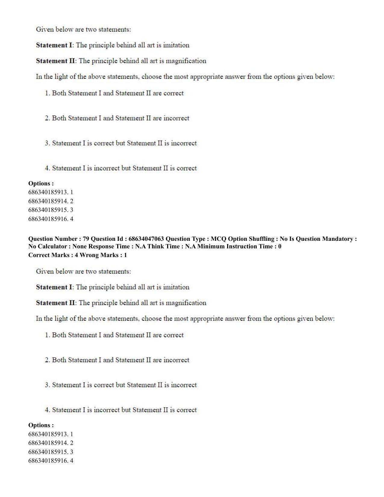 CUET PG 2023: LAQP01 – English (Hin) - Shift 2 (30-06-2023) Question Paper - Page 78