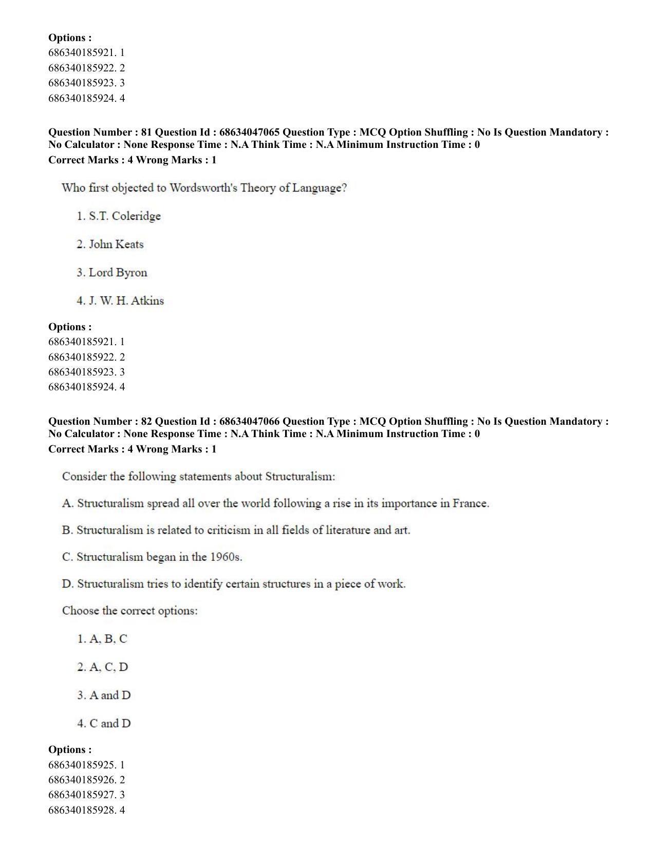CUET PG 2023: LAQP01 – English (Hin) - Shift 2 (30-06-2023) Question Paper - Page 80