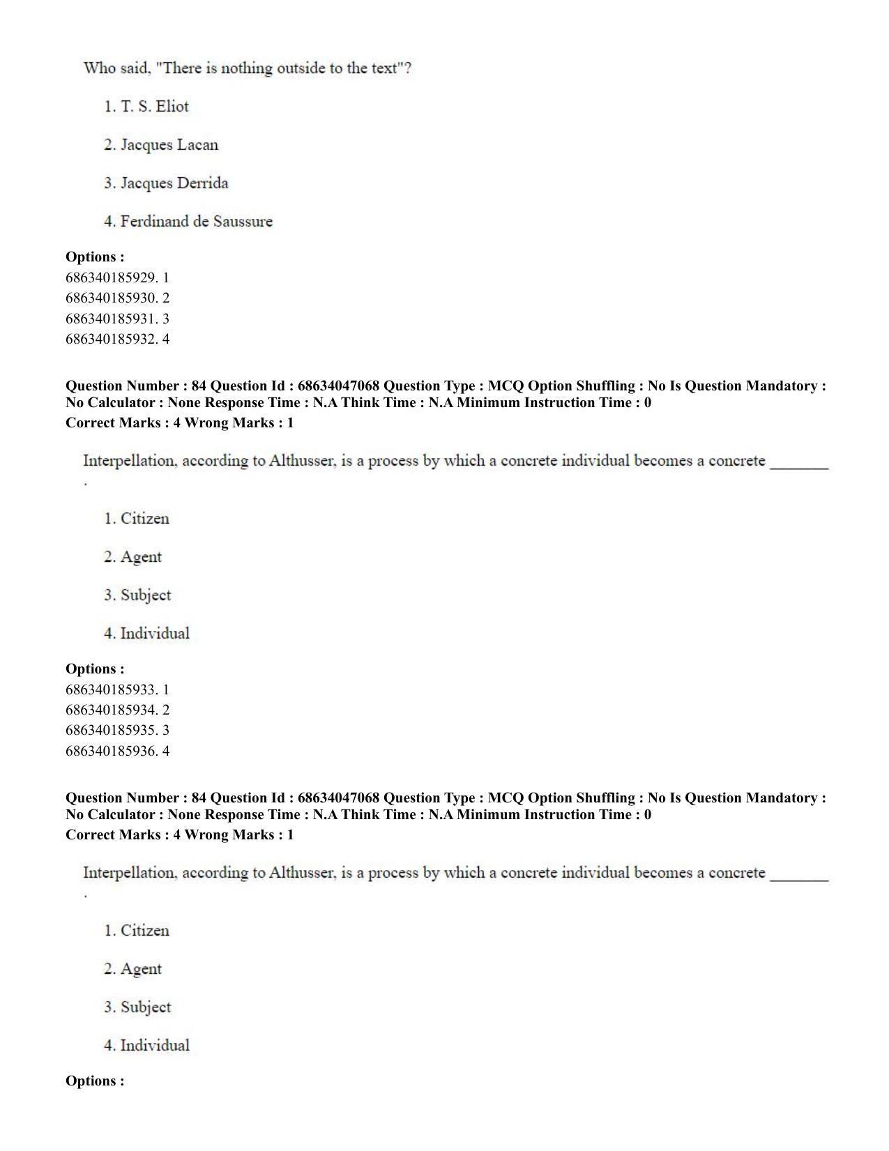 CUET PG 2023: LAQP01 – English (Hin) - Shift 2 (30-06-2023) Question Paper - Page 82