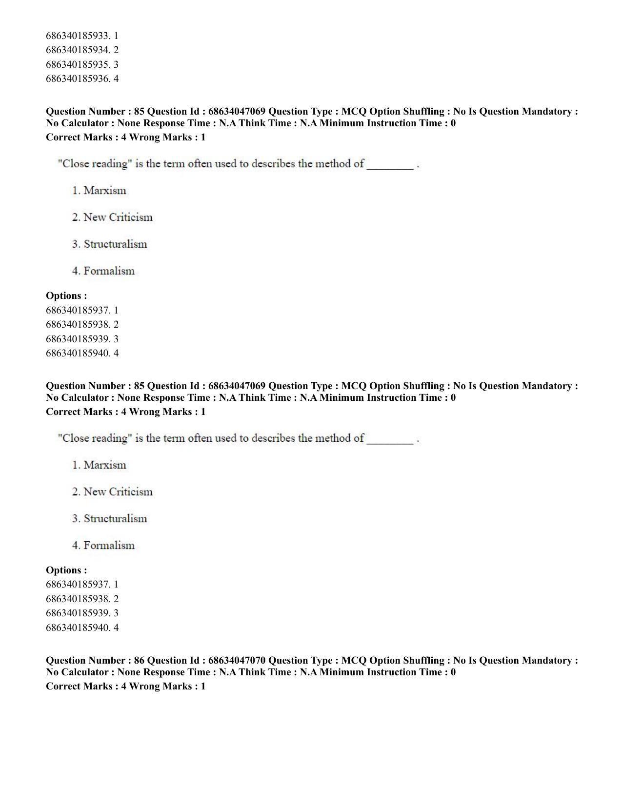 CUET PG 2023: LAQP01 – English (Hin) - Shift 2 (30-06-2023) Question Paper - Page 83