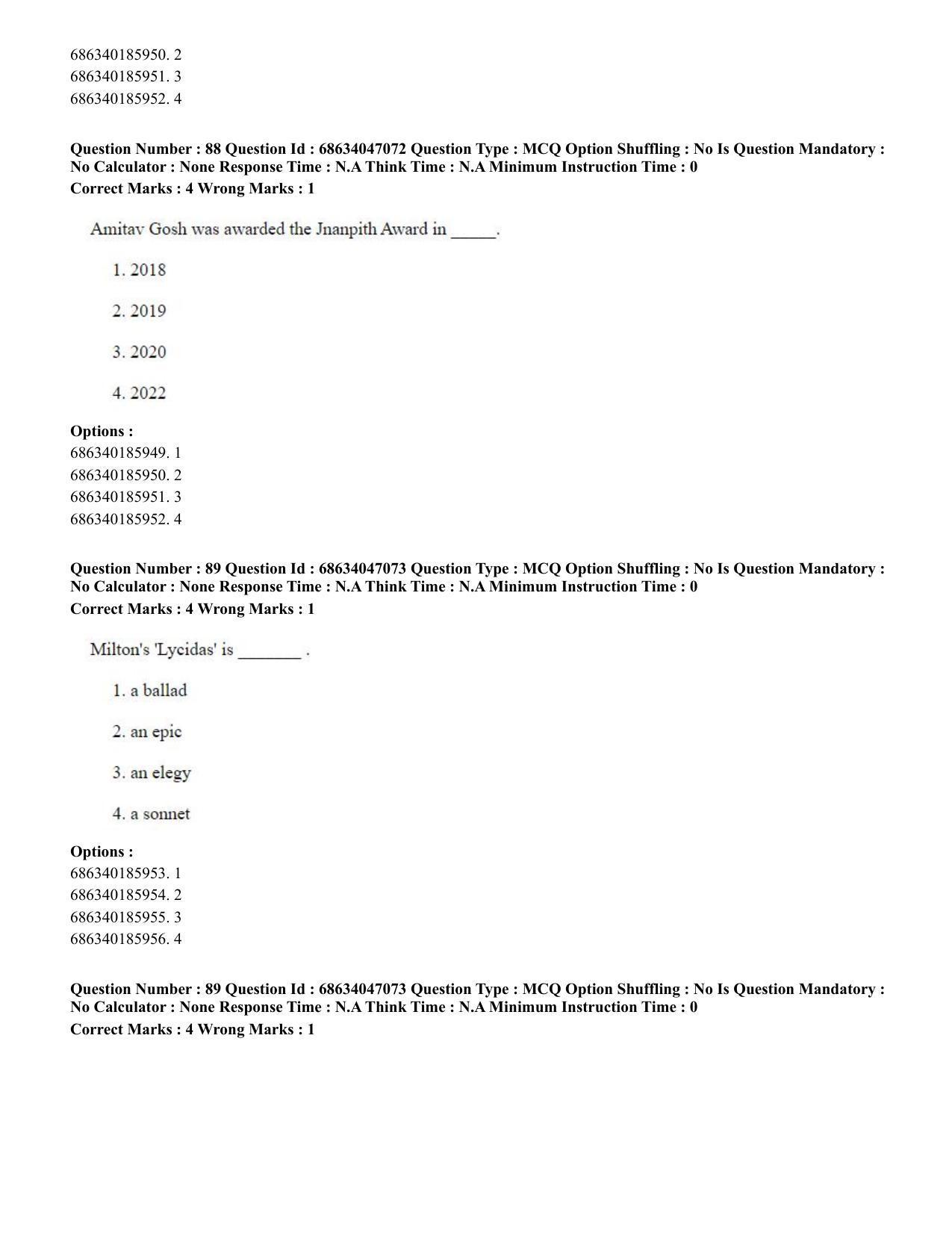 CUET PG 2023: LAQP01 – English (Hin) - Shift 2 (30-06-2023) Question Paper - Page 86
