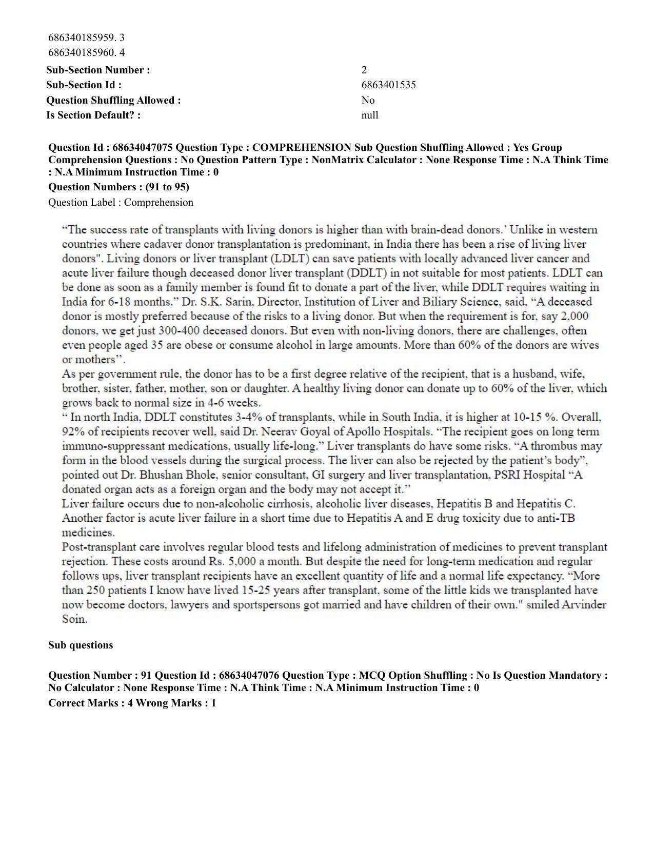 CUET PG 2023: LAQP01 – English (Hin) - Shift 2 (30-06-2023) Question Paper - Page 88