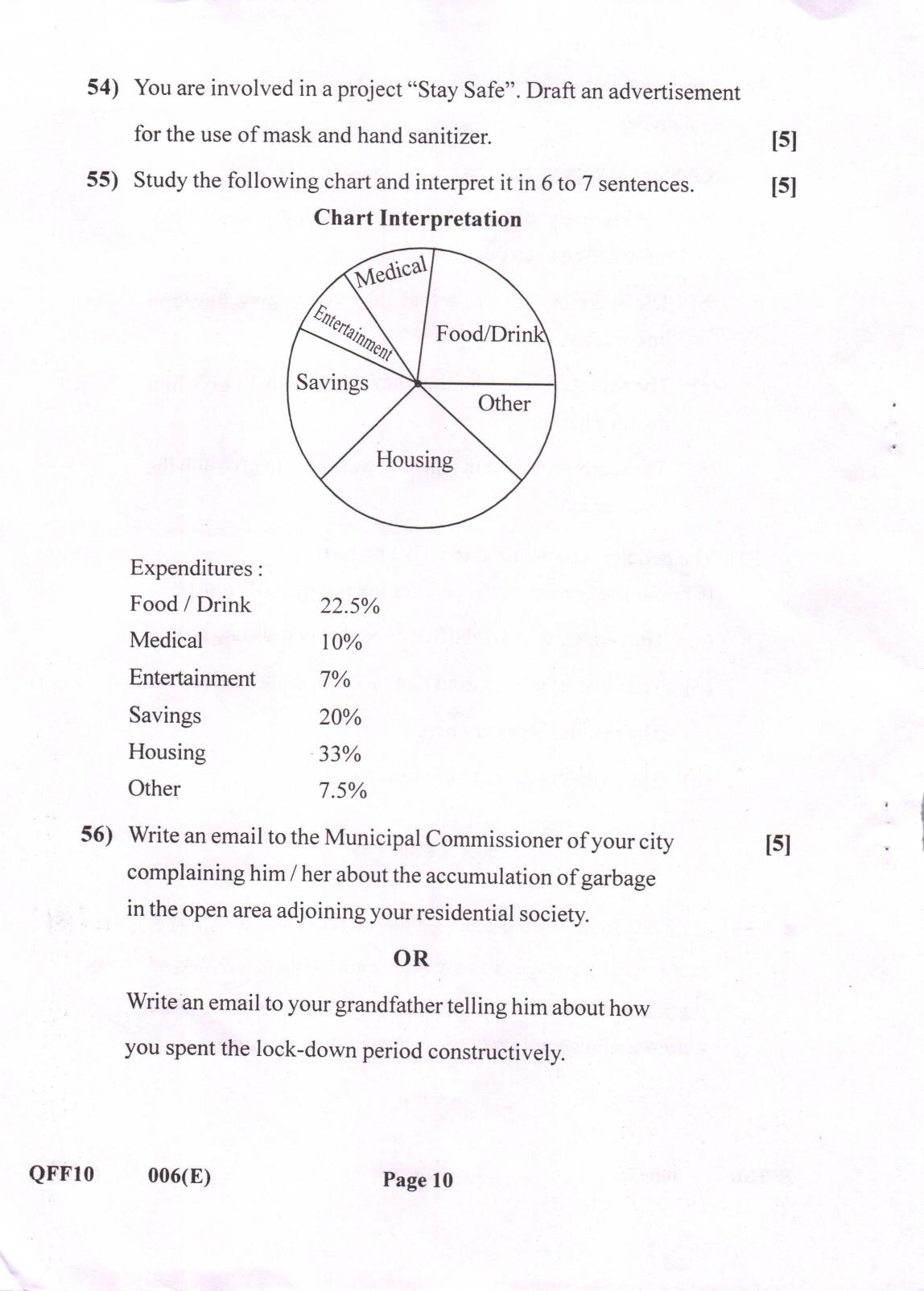 Gujarat Board Class 12th Question Paper 2021: (F.L) English - Page 10