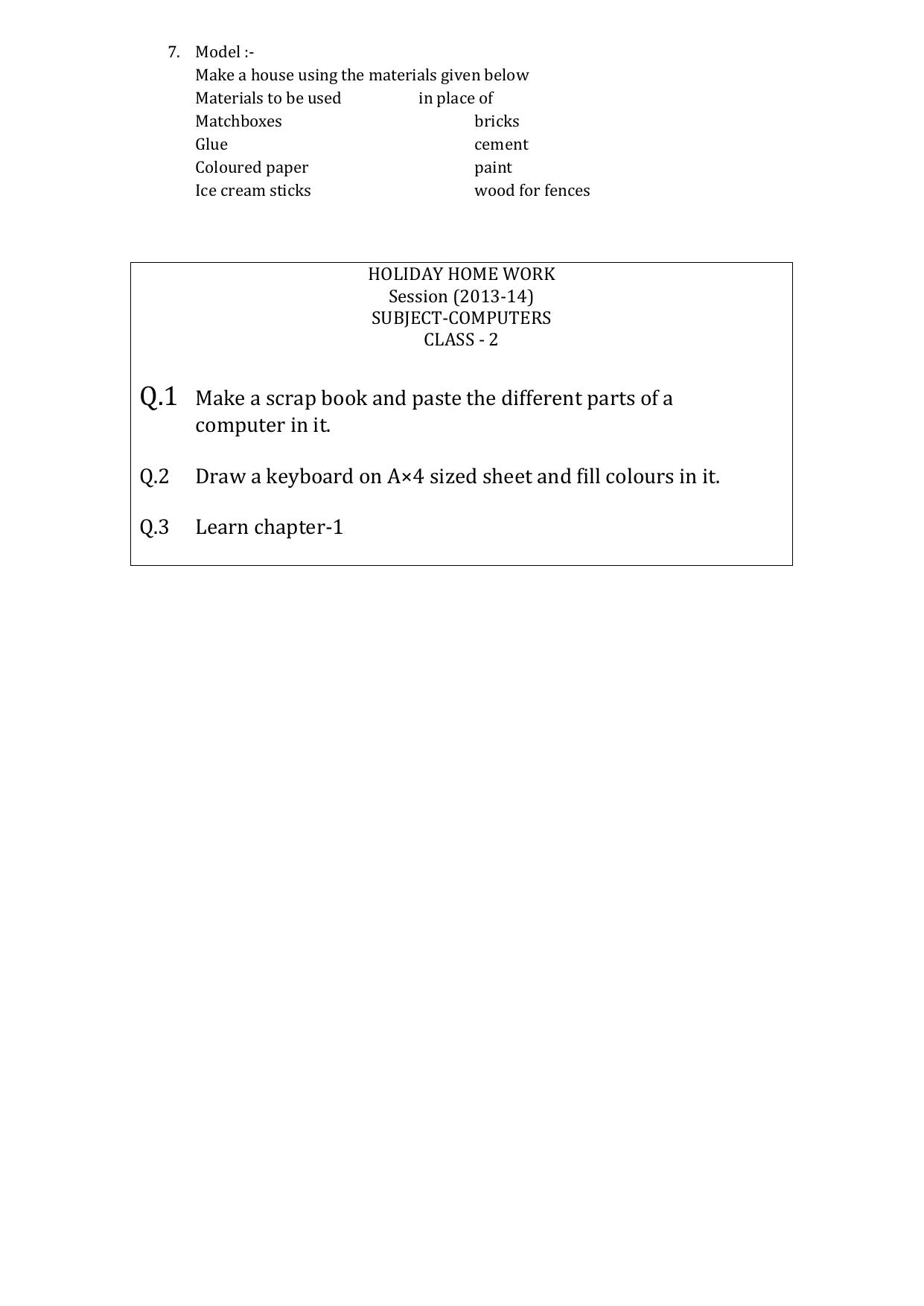 Worksheet for Class 2 All Subjects Holiday Assignment 1 - Page 4