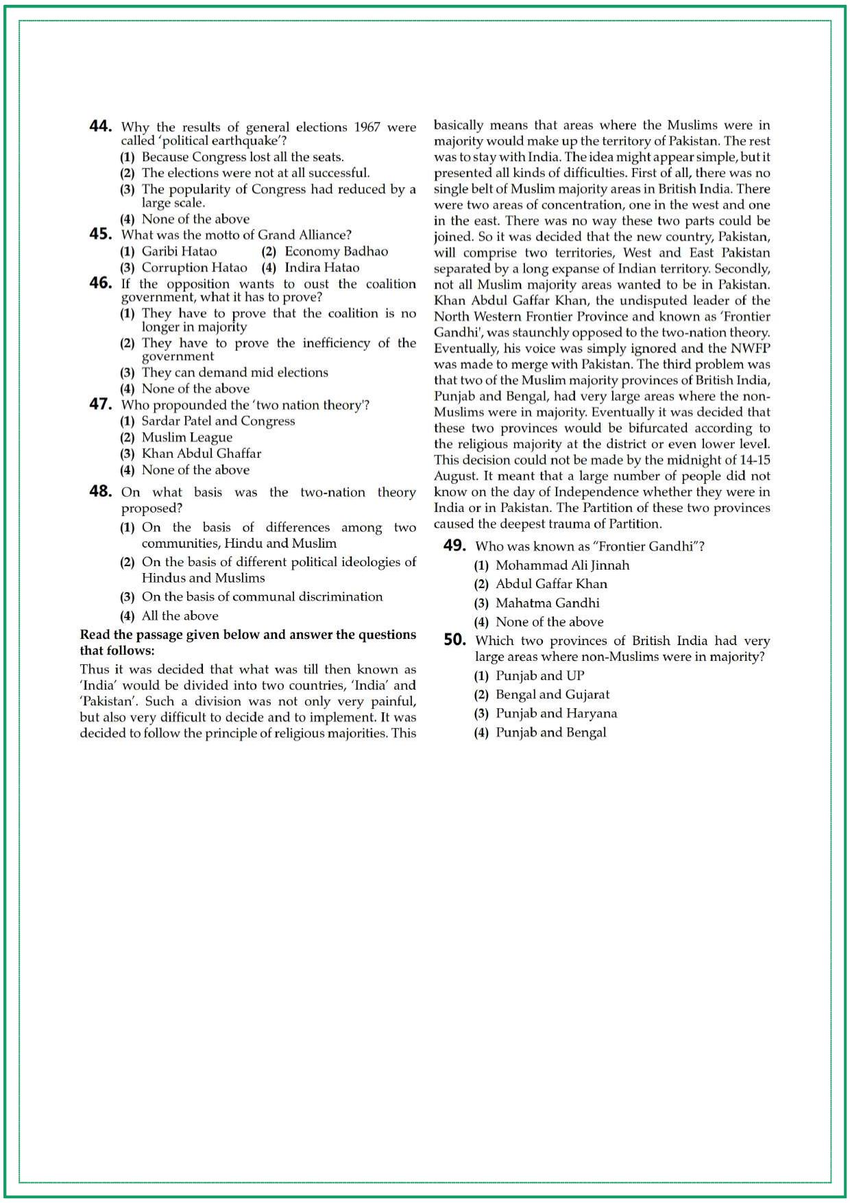 CUET Political Science Sample Paper 11 - Page 4