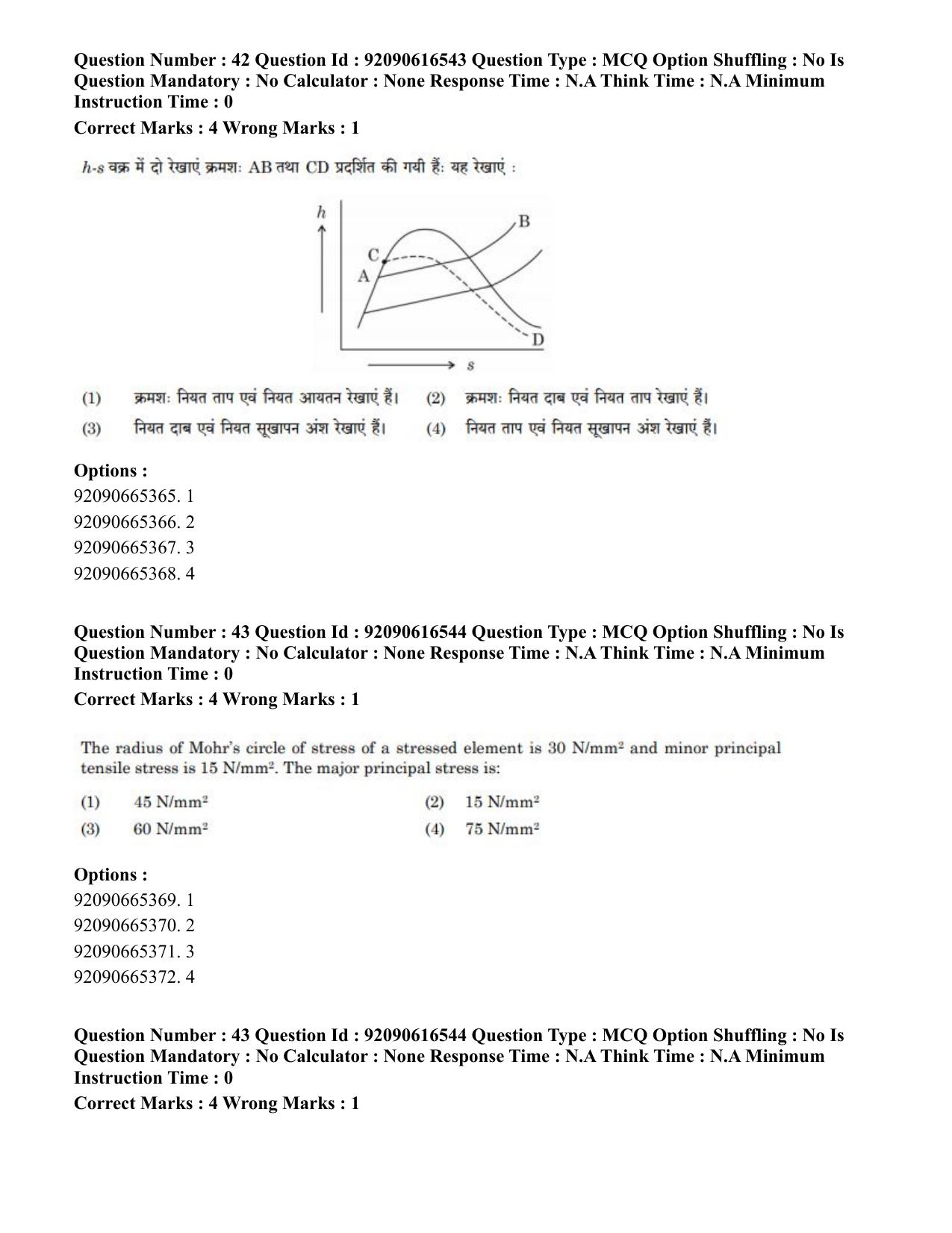 CUET PG 2023: MTQP07 – Mechanical Engineering(HINDI)-shift 1 (14-06-2023) Question Paper - Page 44