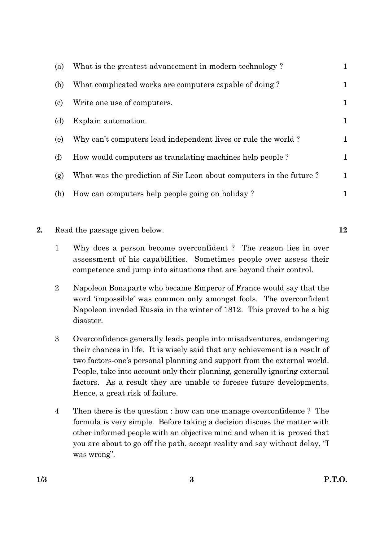 CBSE Class 10 001 Set 3 English Communicative 2016 Question Paper - Page 3