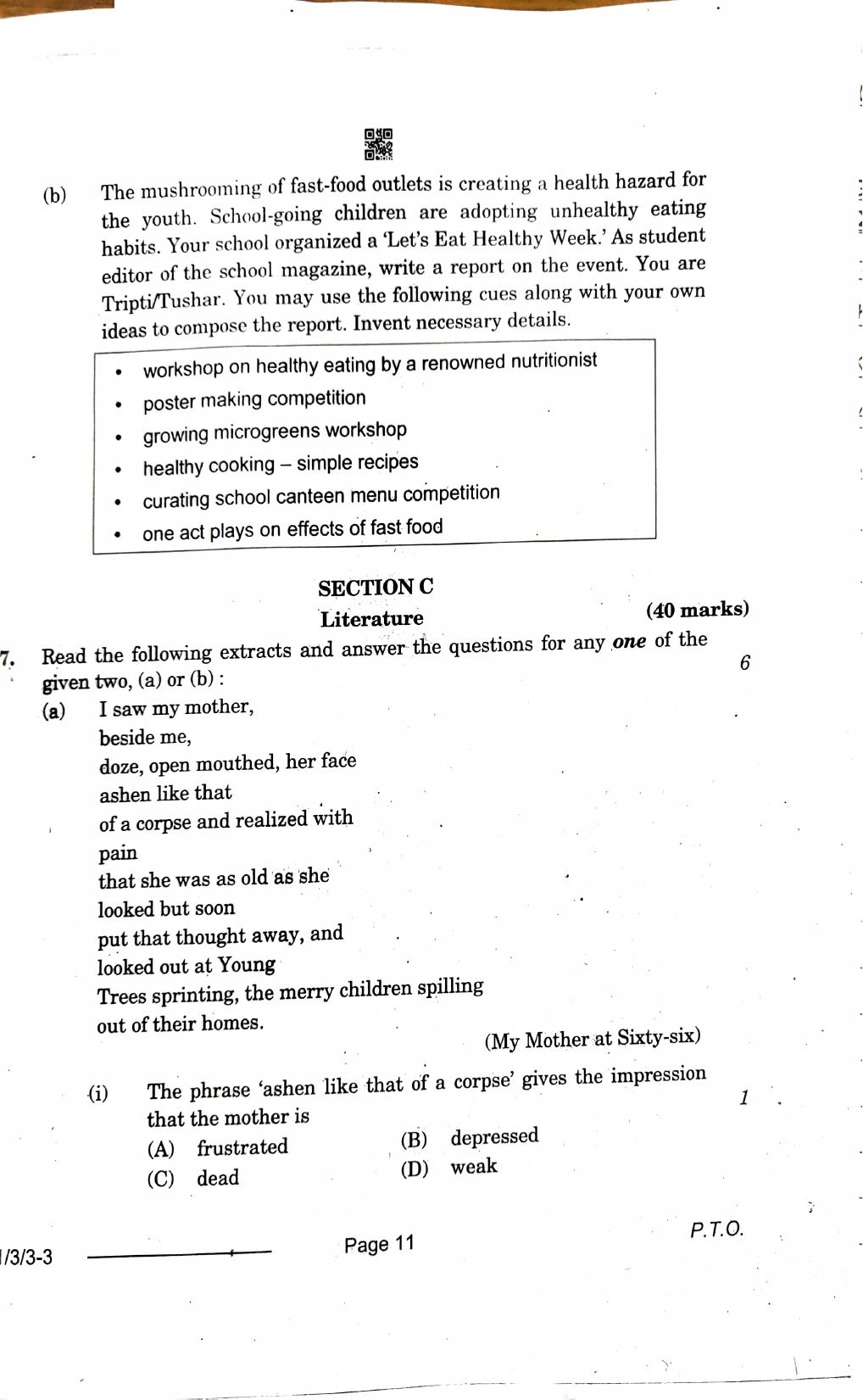 1/3/3 English Core Set 3 2024 Question Paper - Page 11