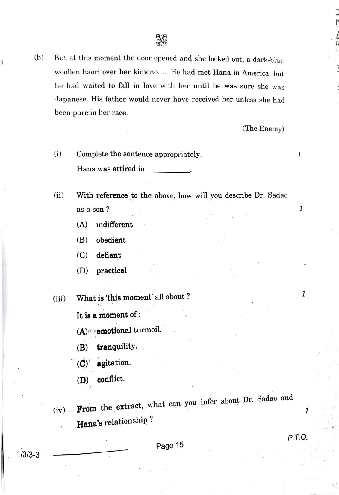 1/3/3 English Core Set 3 2024 Question Paper - Page 15