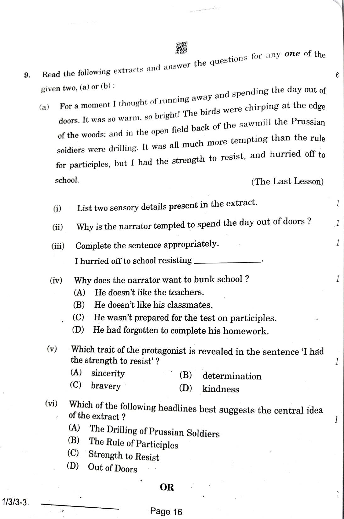1/3/3 English Core Set 3 2024 Question Paper - Page 16