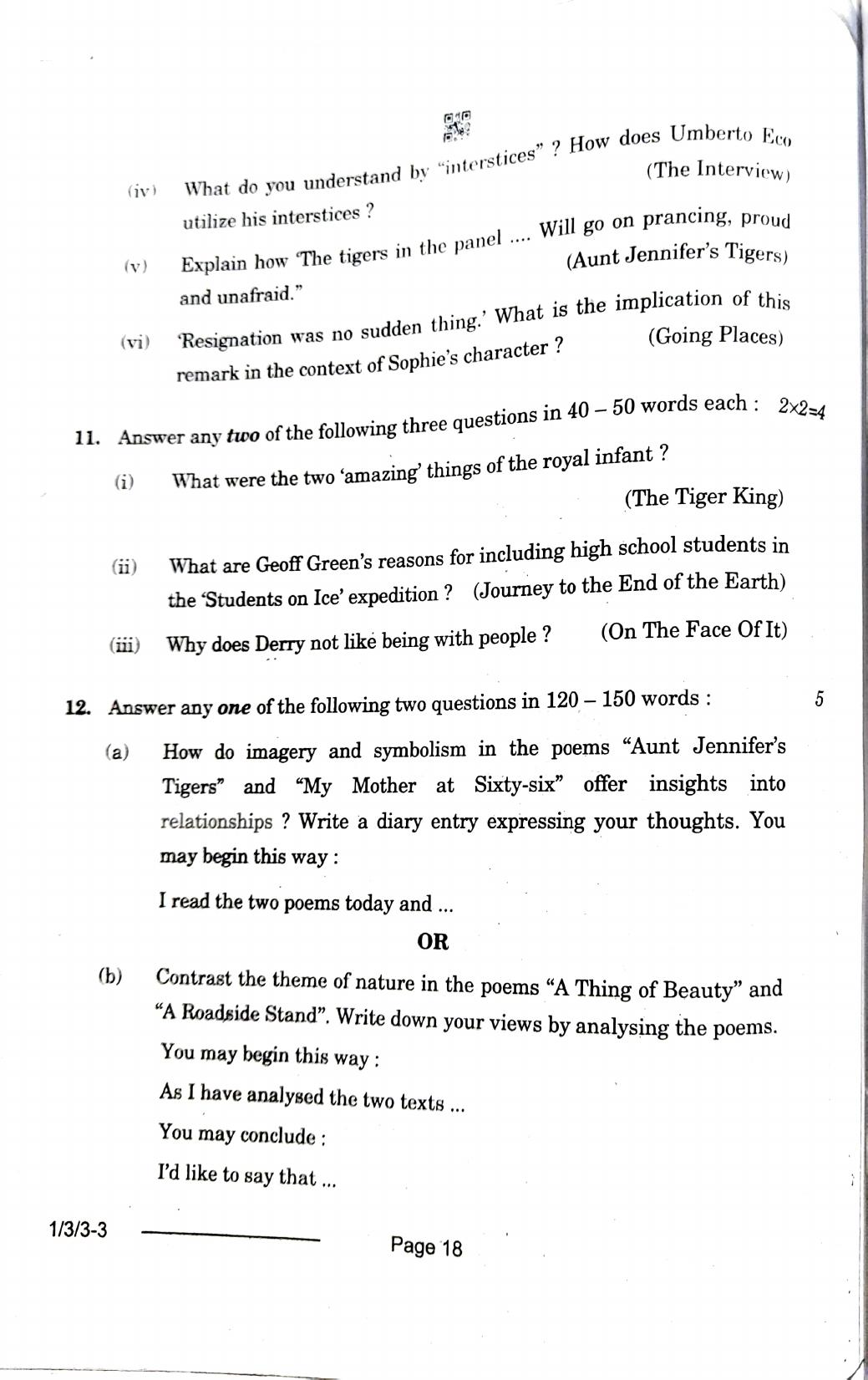 1/3/3 English Core Set 3 2024 Question Paper - Page 18