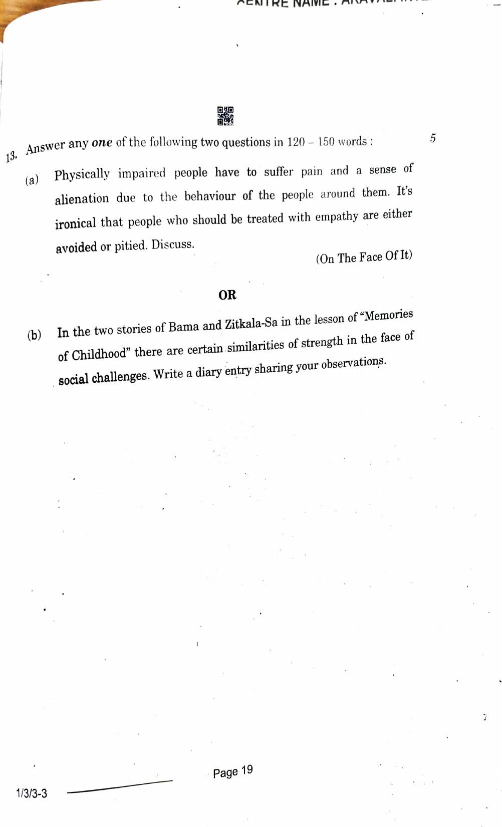 1/3/3 English Core Set 3 2024 Question Paper - Page 19